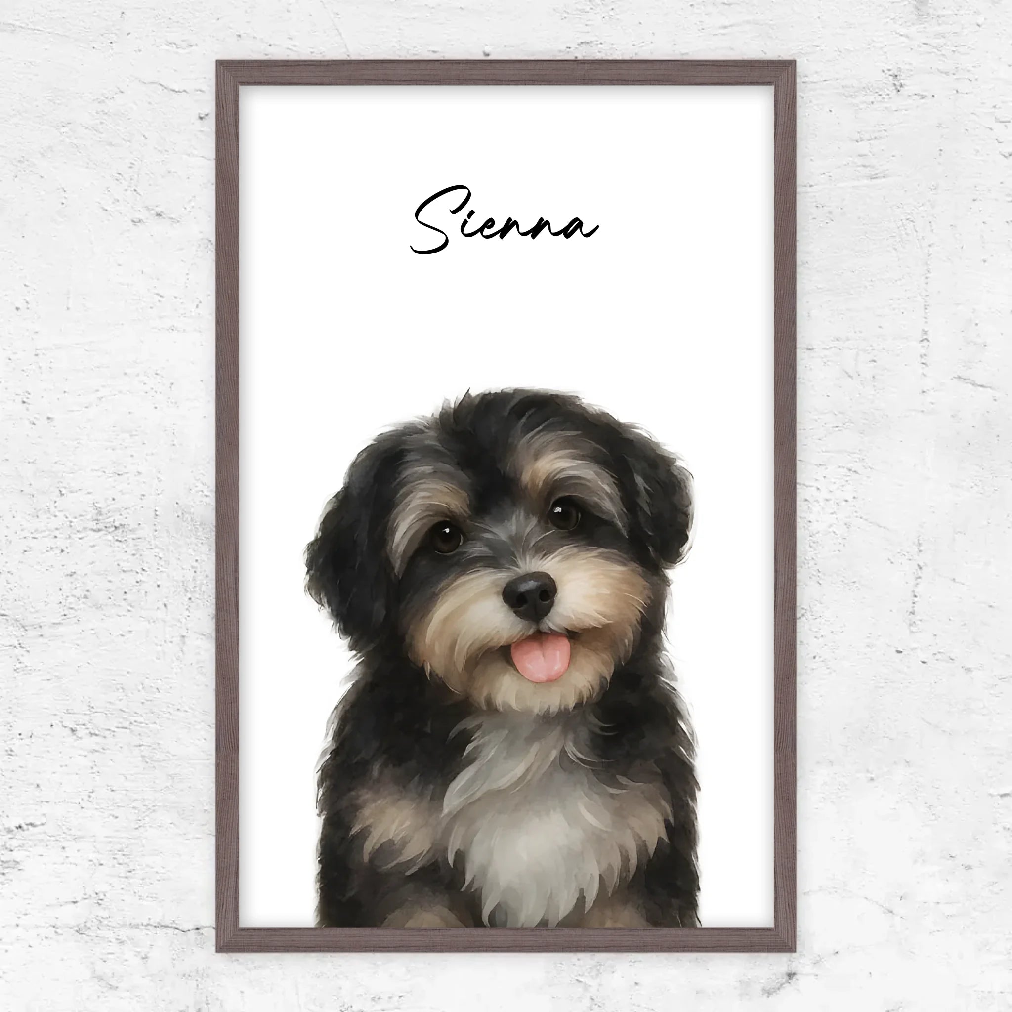 Personalisiertes Poster – Hundefoto Aquarell