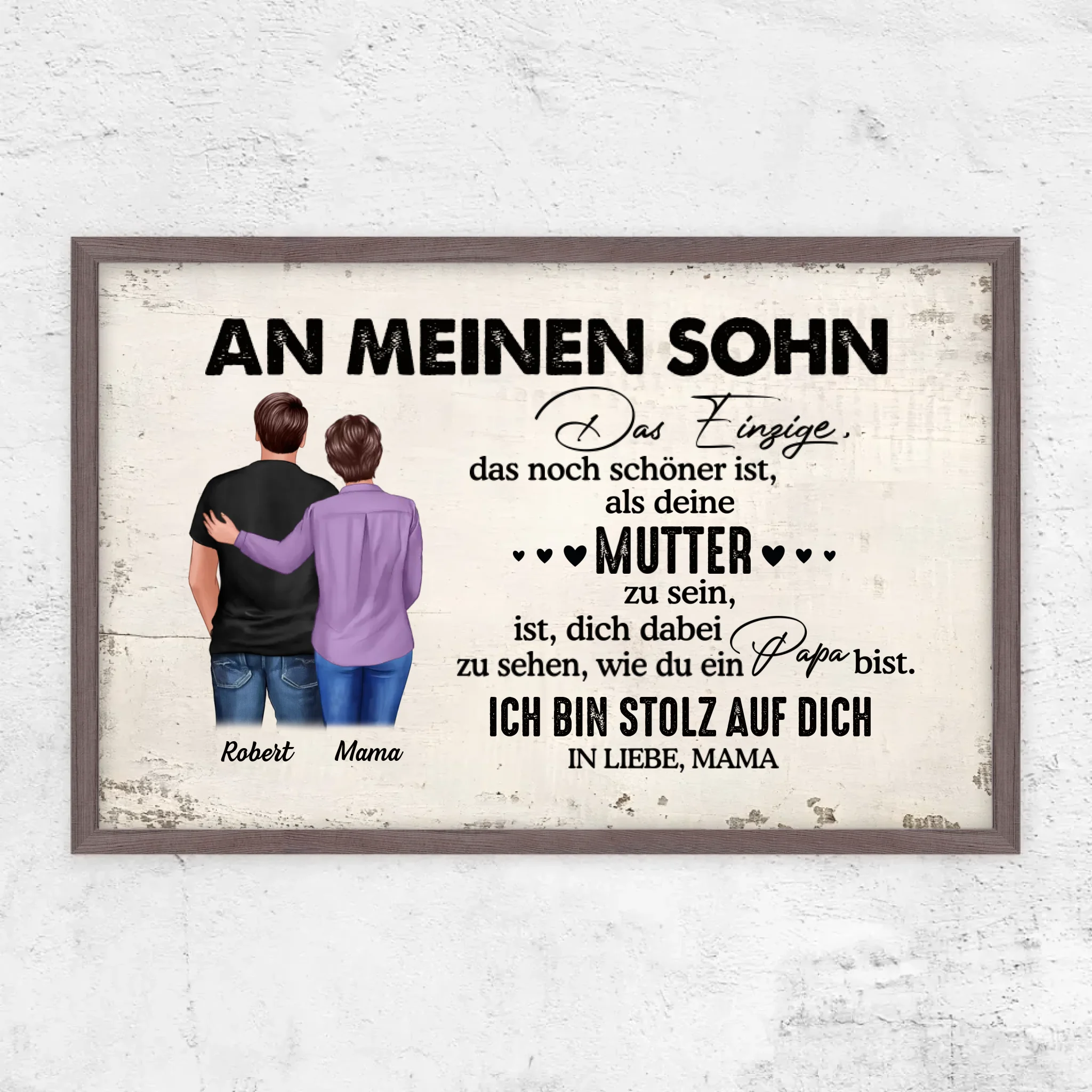 Personalisiertes Poster "Von Mutter zu Sohn - Vatertagsgeschenk"