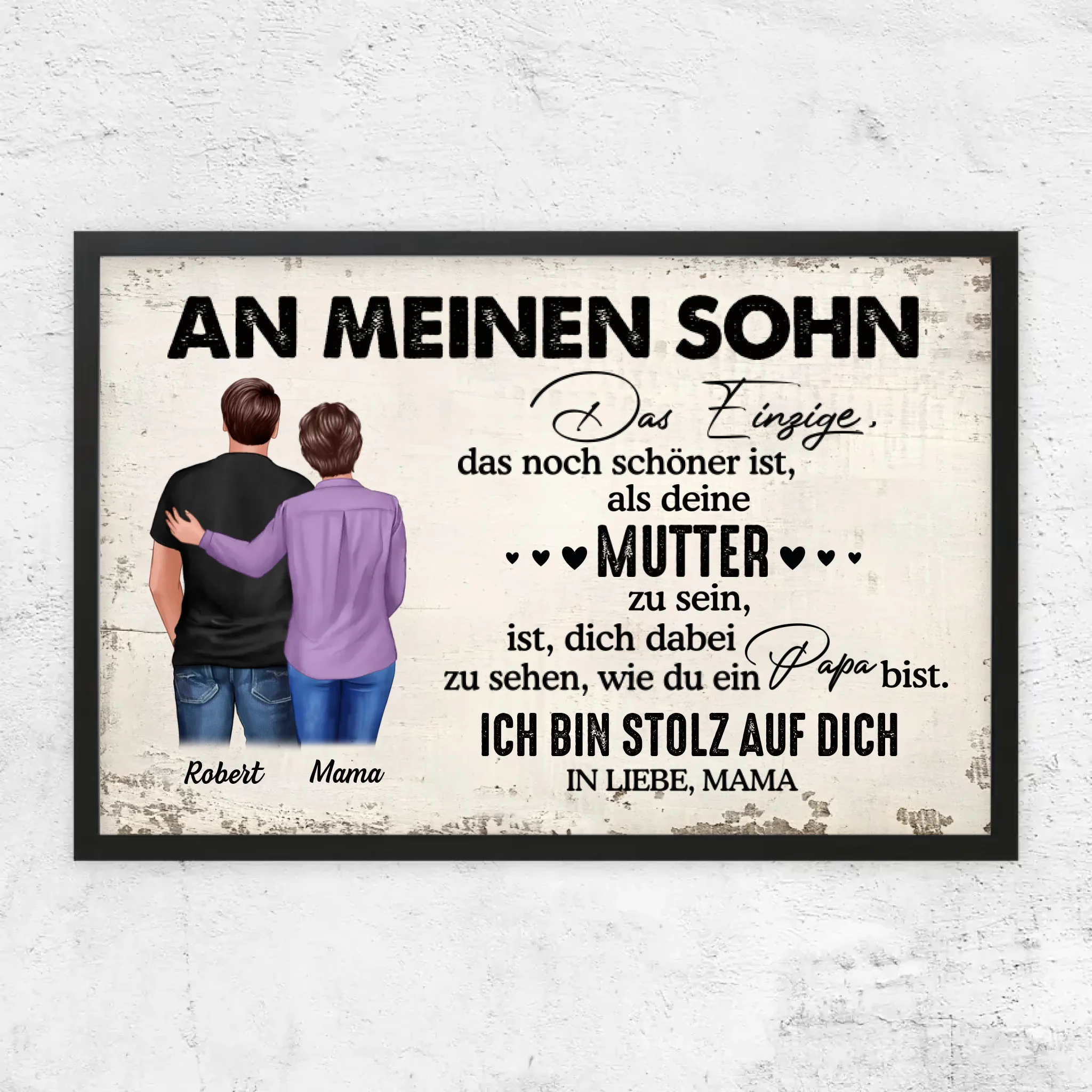 Personalisiertes Poster "Von Mutter zu Sohn - Vatertagsgeschenk"
