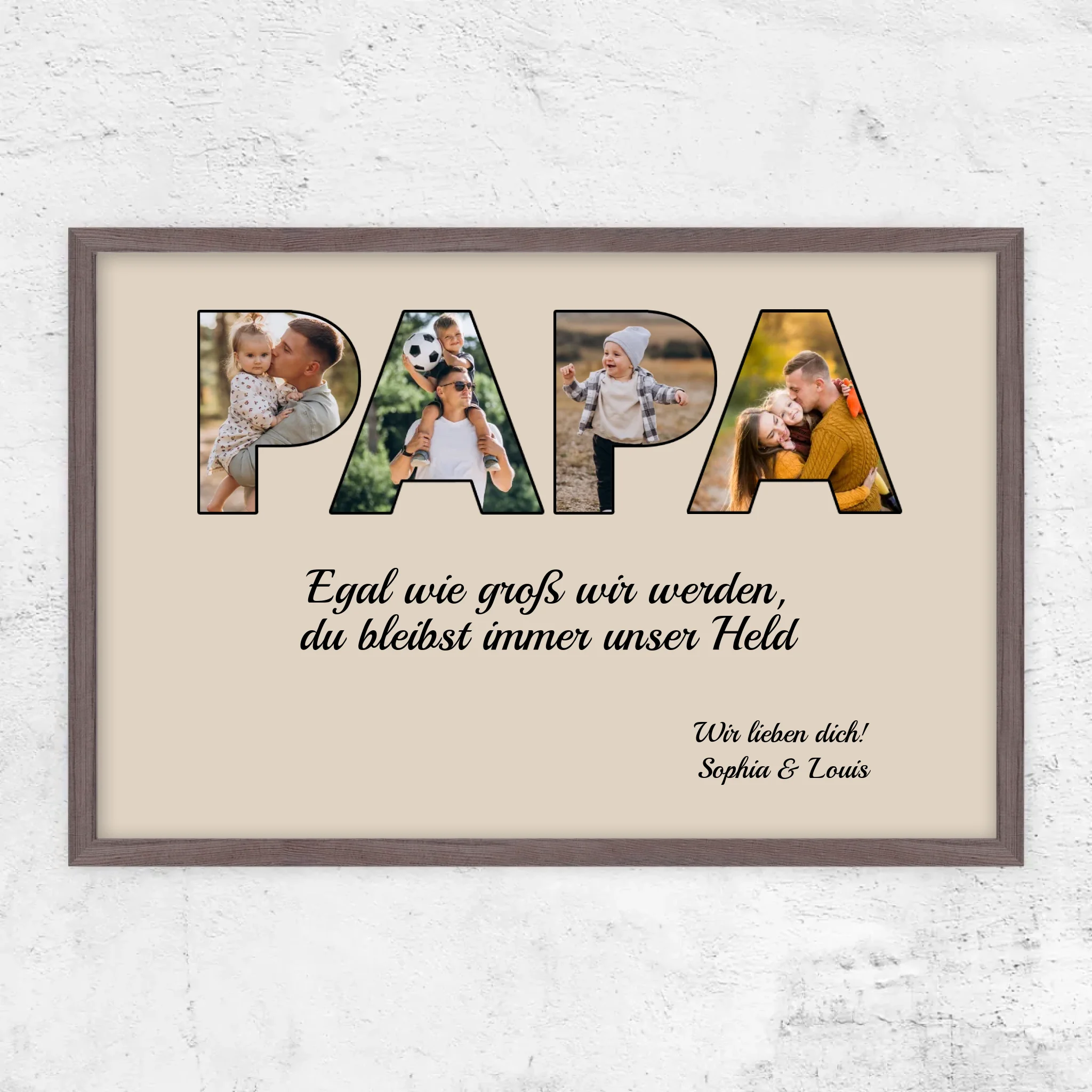 Personalisiertes Poster "Papa bleibt mein Held"