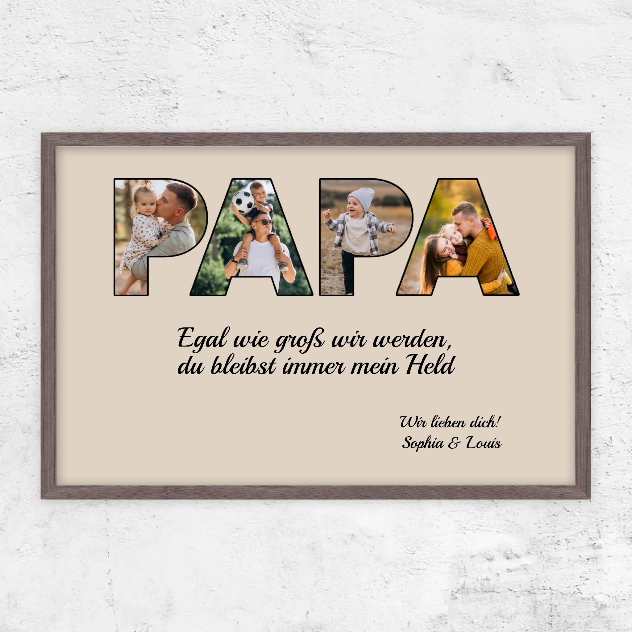 Personalisiertes Poster "Papa bleibt mein Held"