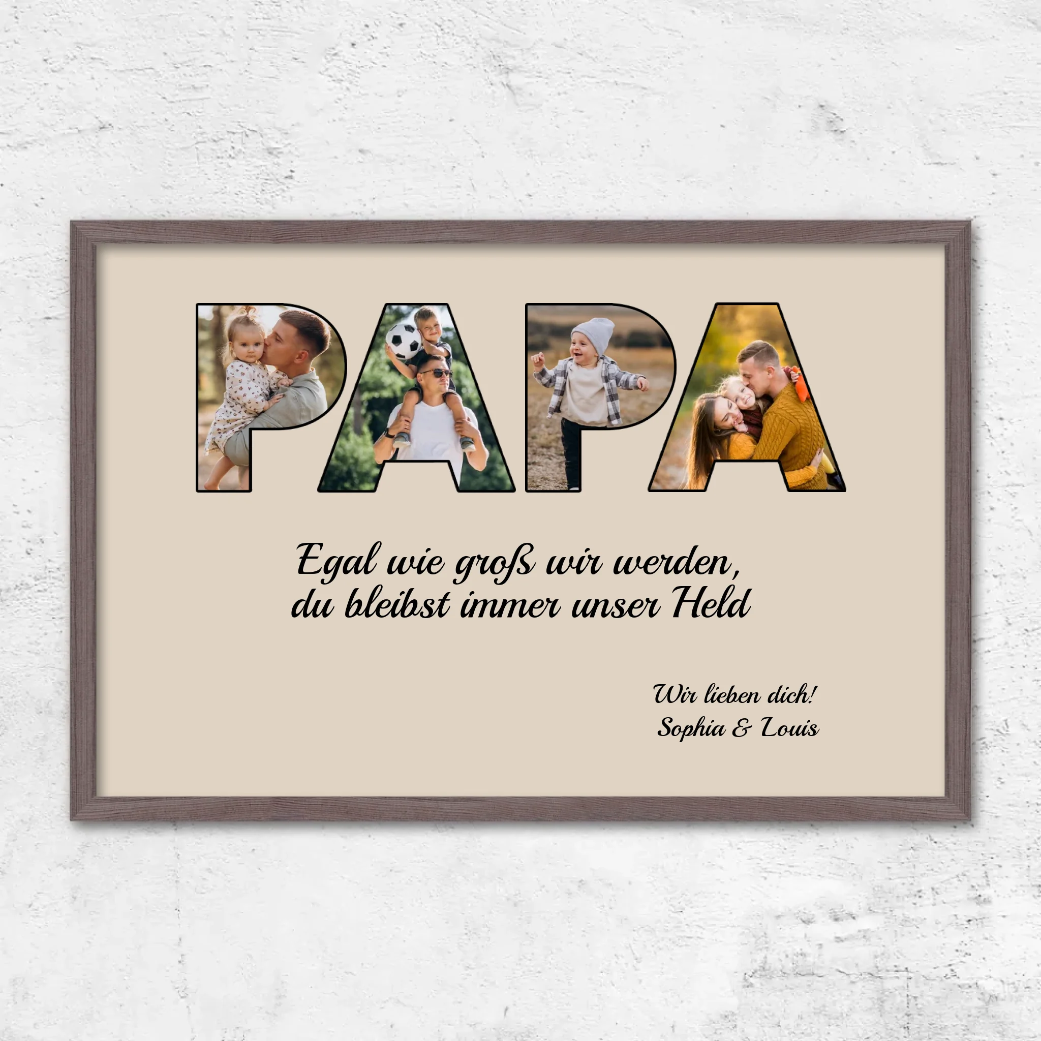 Personalisiertes Poster "Papa bleibt mein Held"