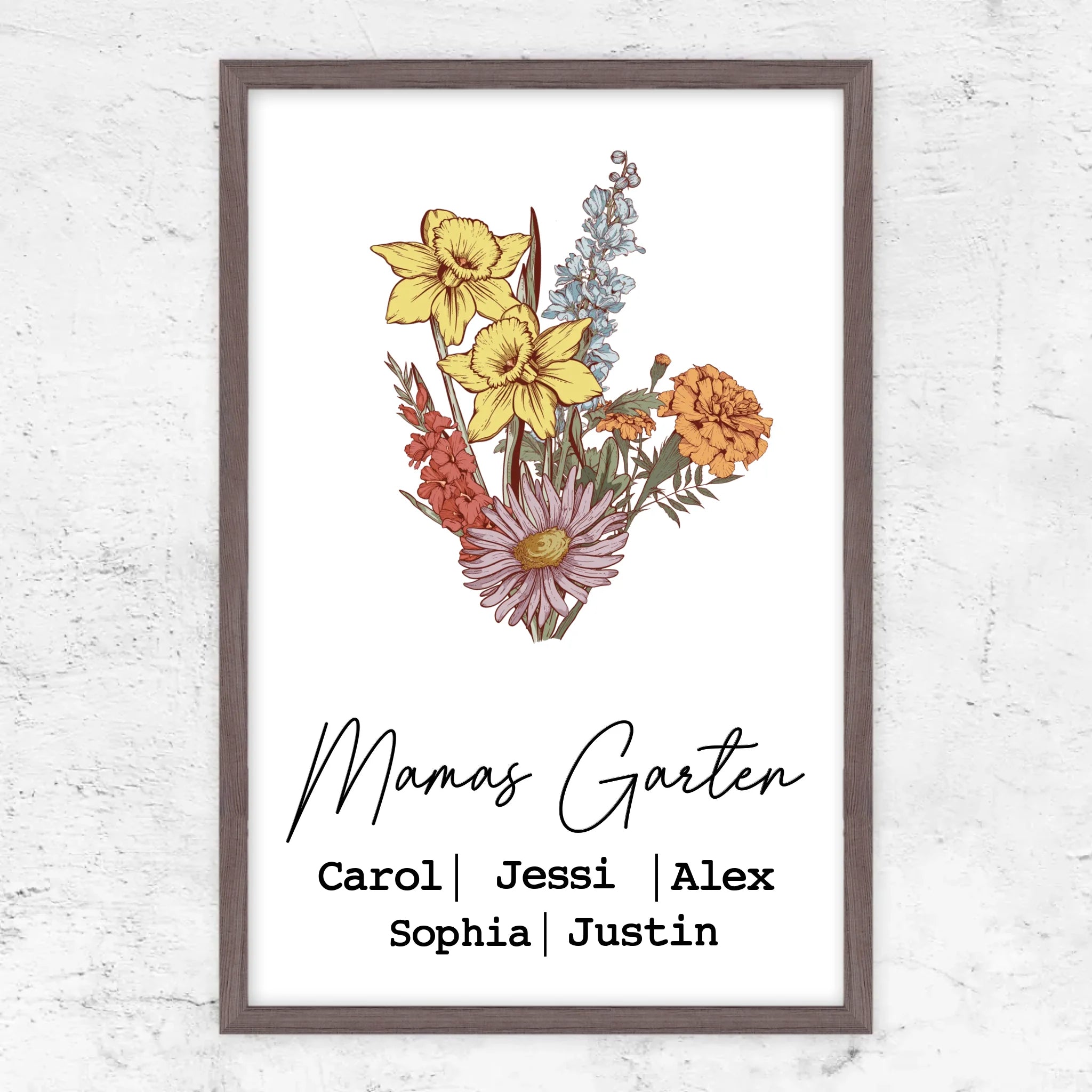 Personalisiertes Poster "Blumenstraus aus Geburtsblumen"