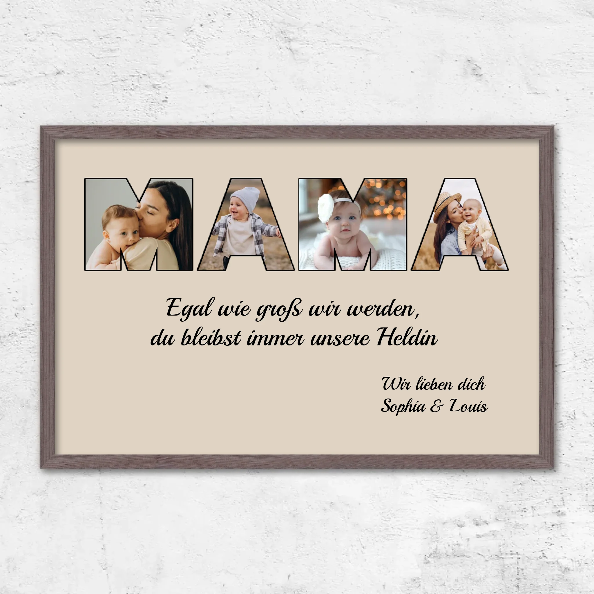 Personalisiertes Poster "Mama bleibt meine Heldin"