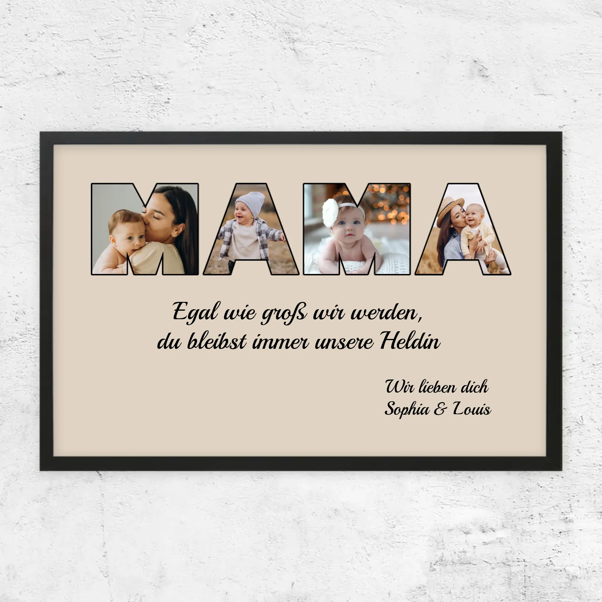 Personalisiertes Poster "Mama bleibt meine Heldin"