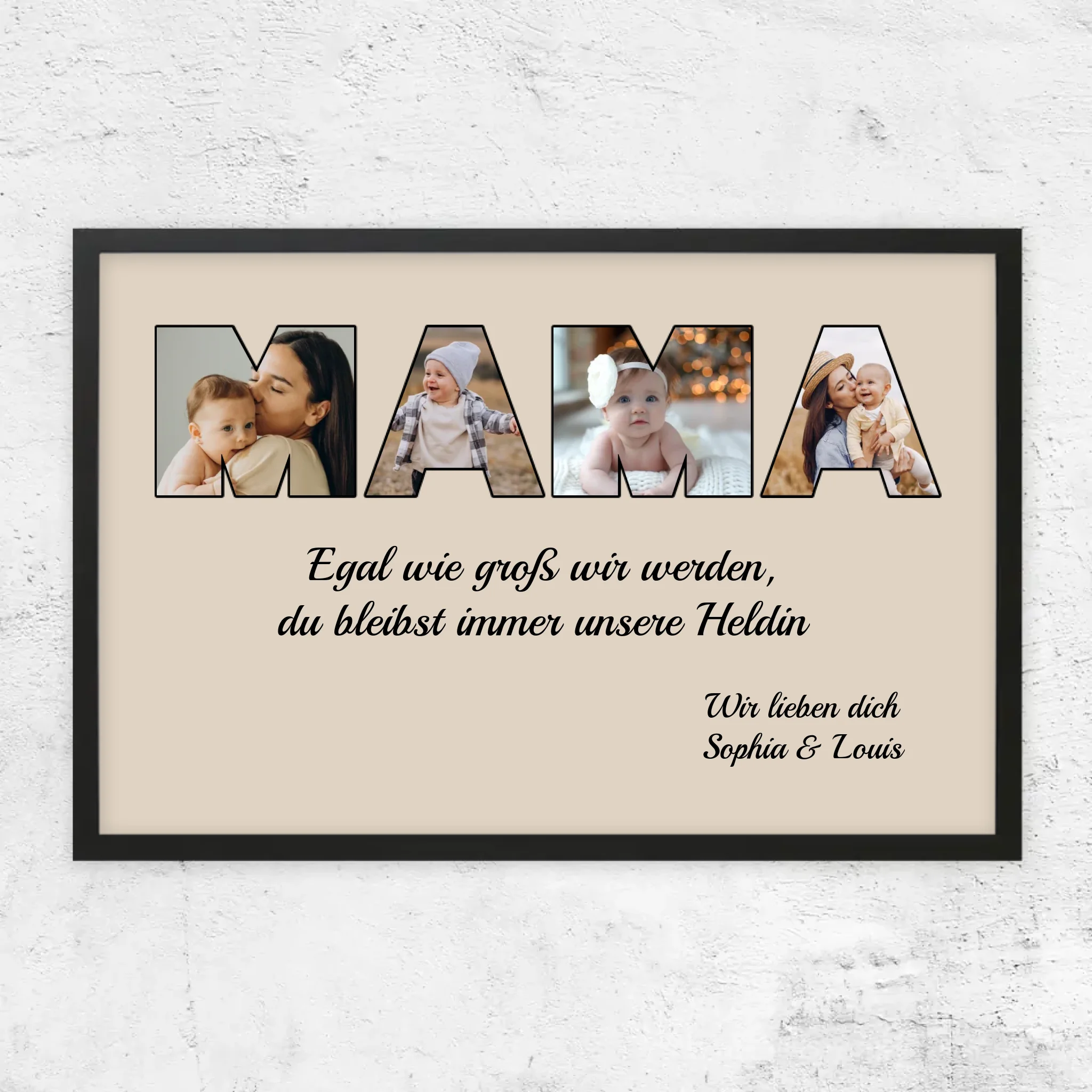 Personalisiertes Poster "Mama bleibt meine Heldin"