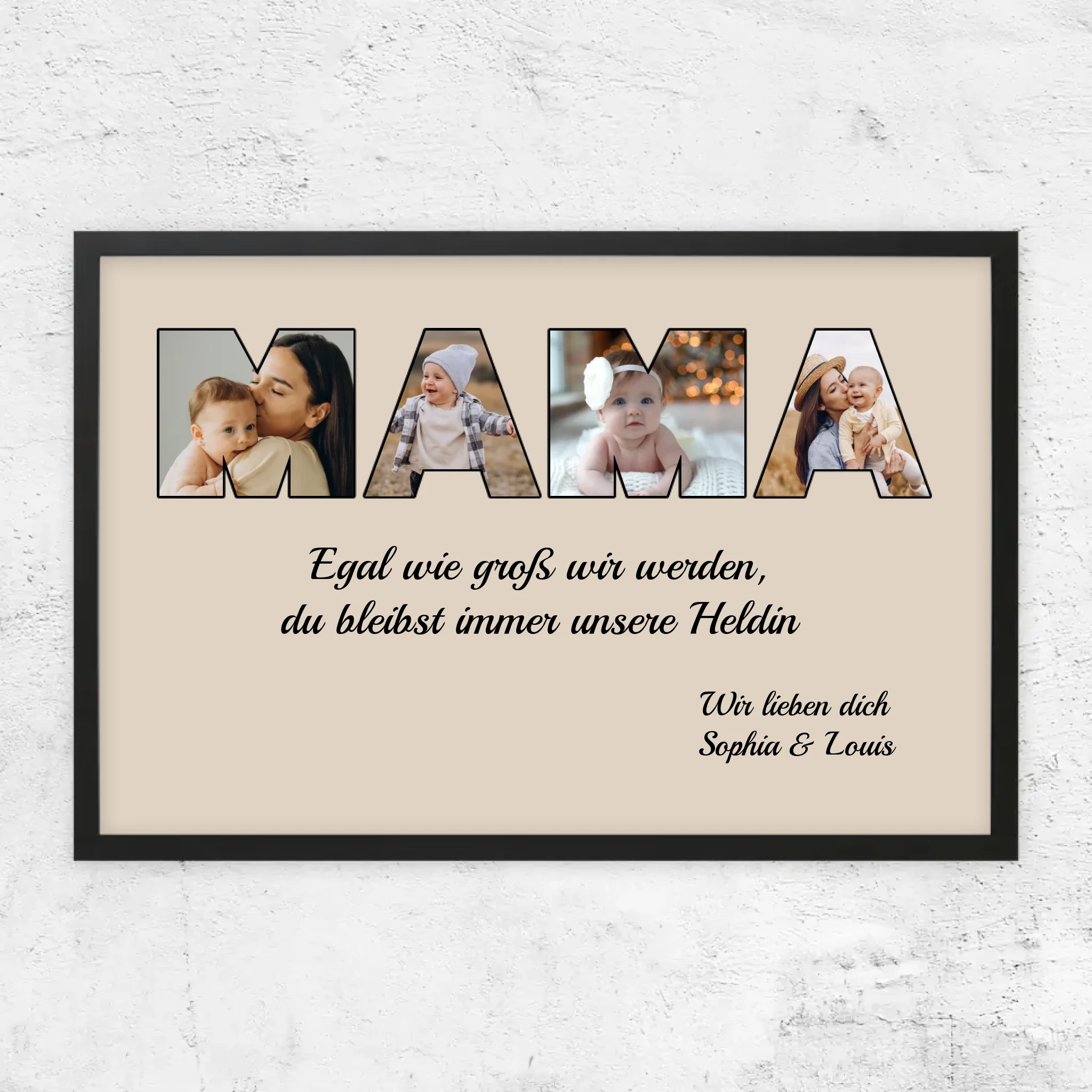 Personalisiertes Poster "Mama bleibt meine Heldin"