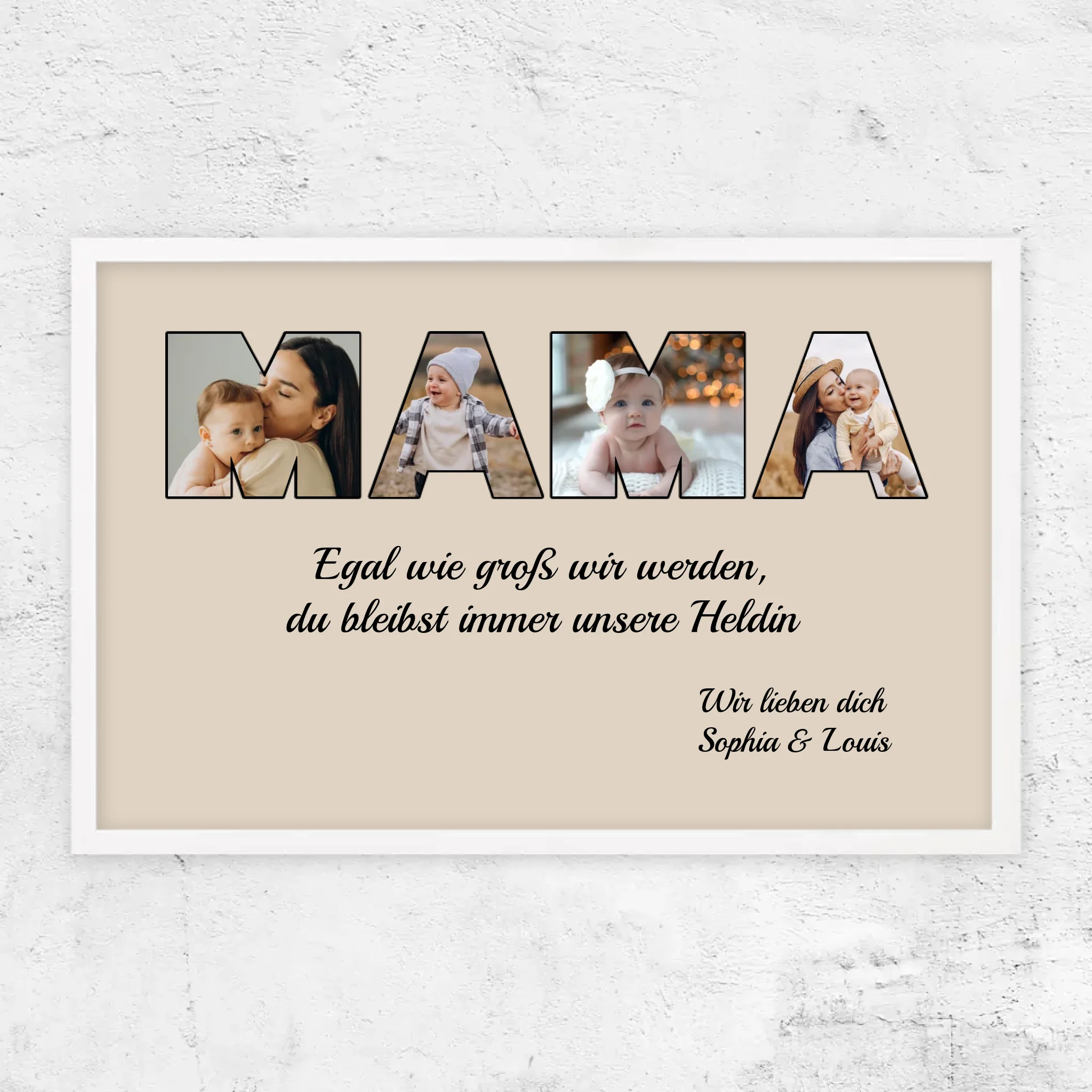 Personalisiertes Poster "Mama bleibt meine Heldin"