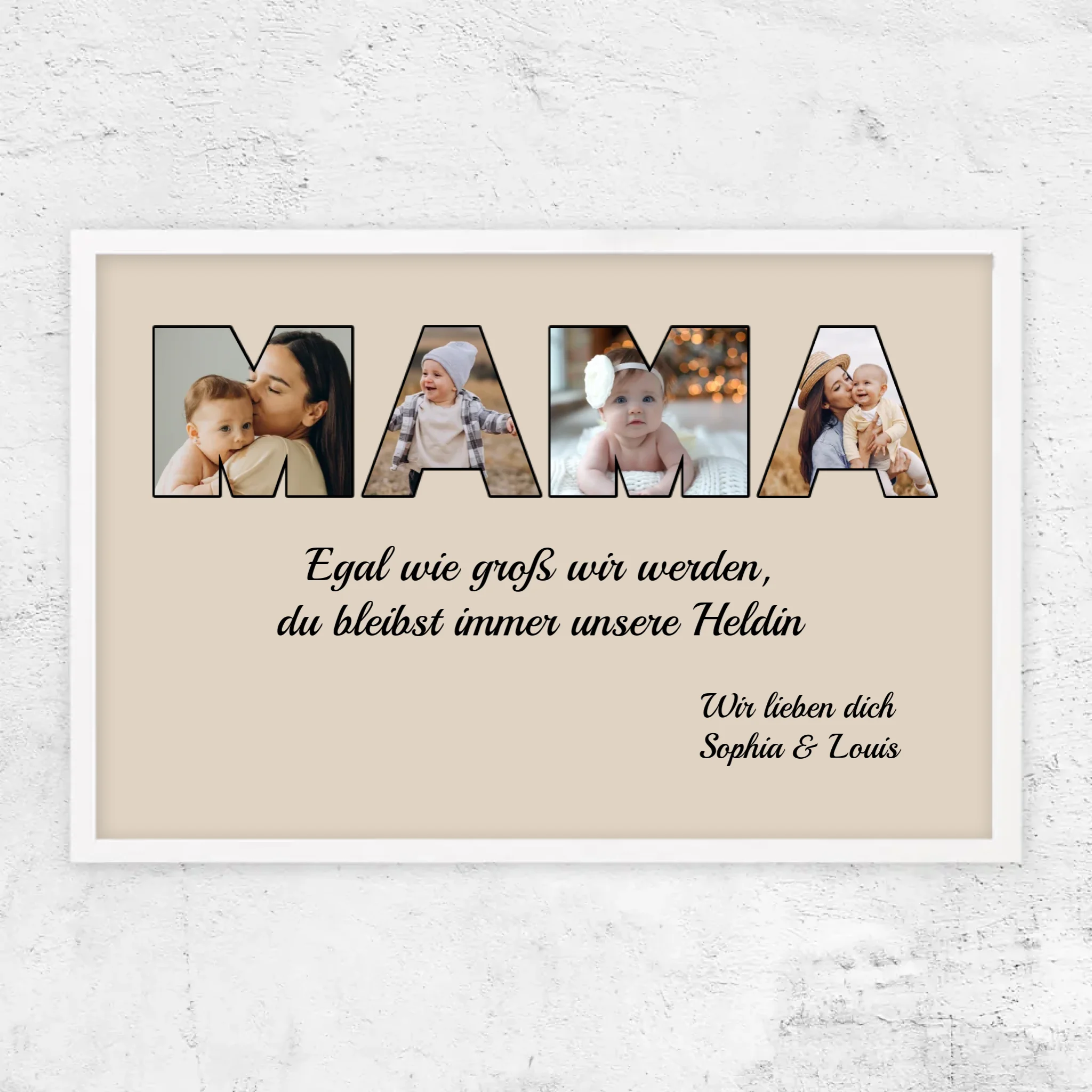 Personalisiertes Poster "Mama bleibt meine Heldin"