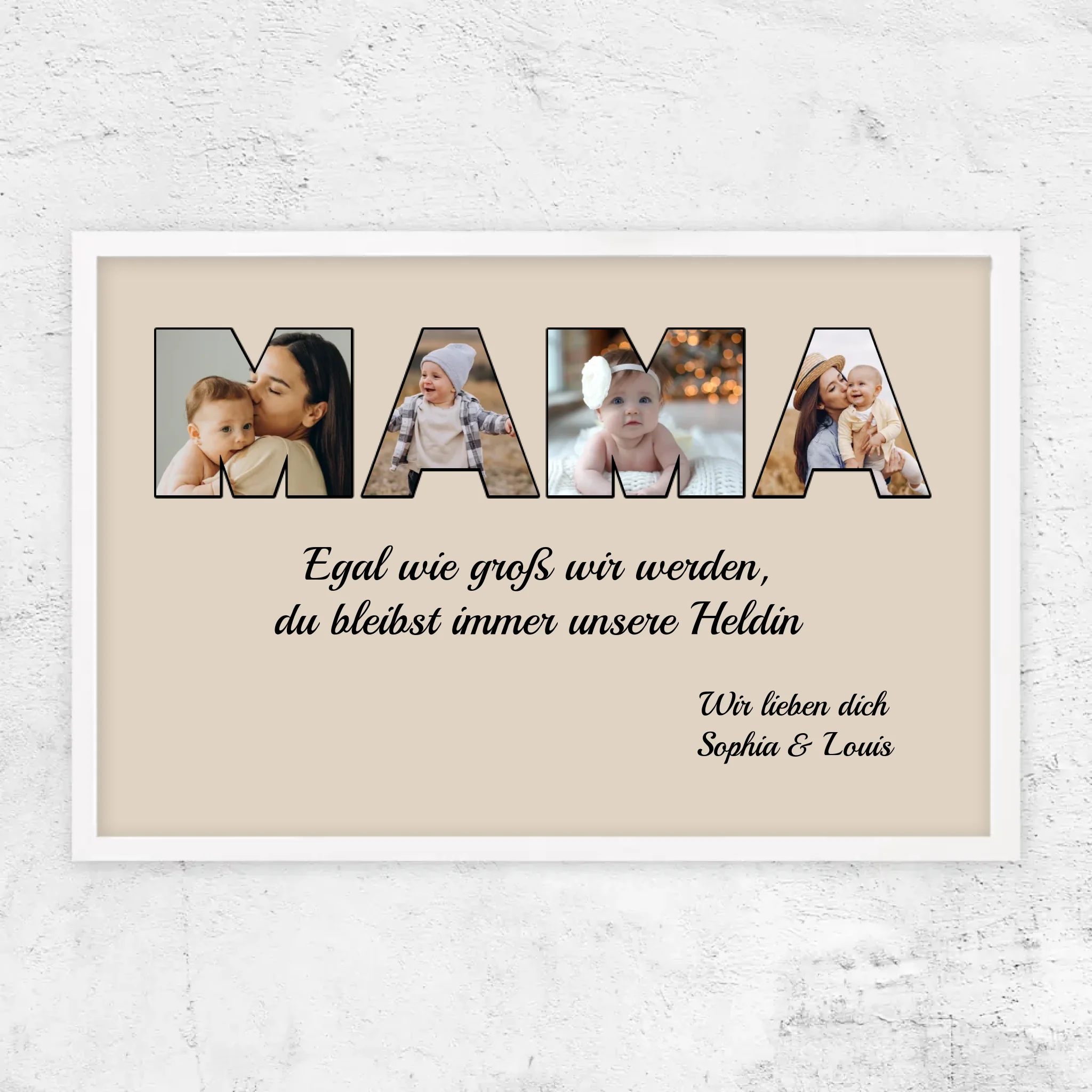Personalisiertes Poster "Mama bleibt meine Heldin"