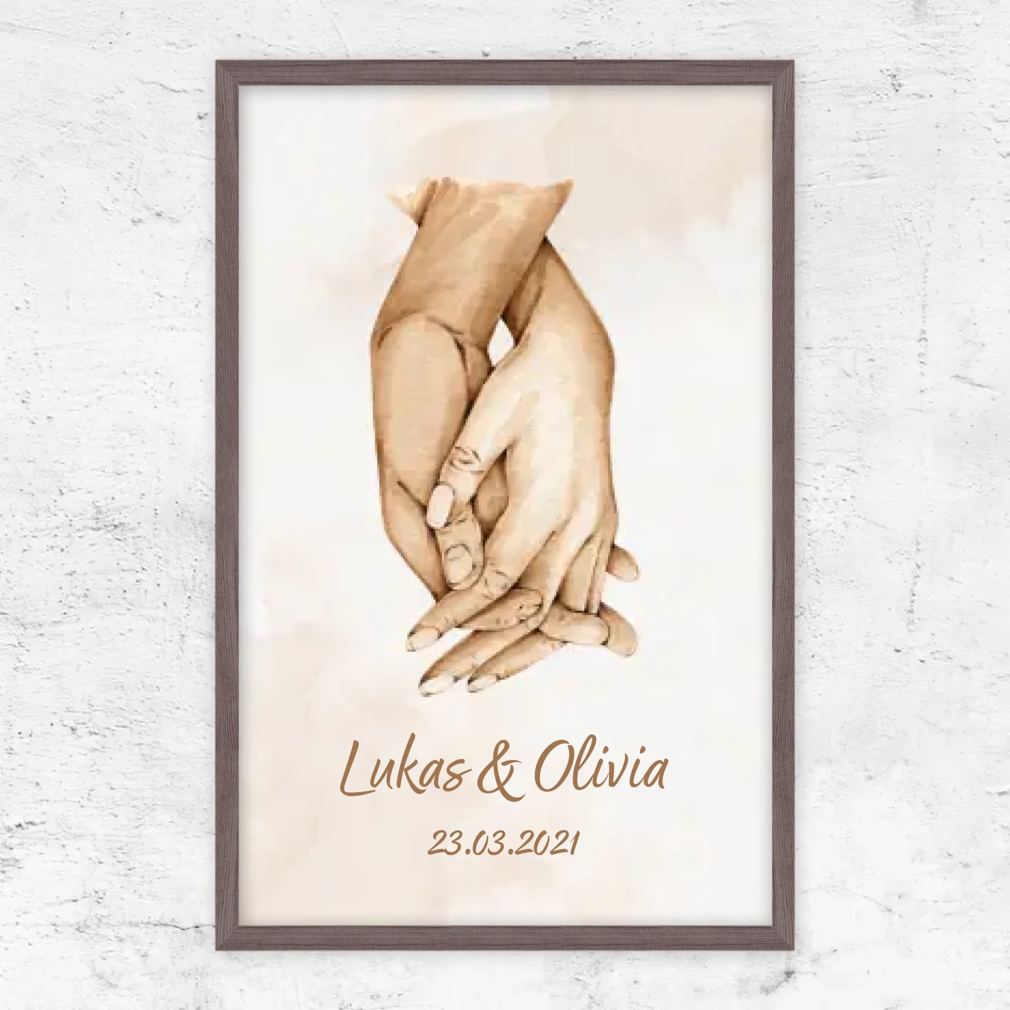 Personalisiertes Poster "Hand in Hand"