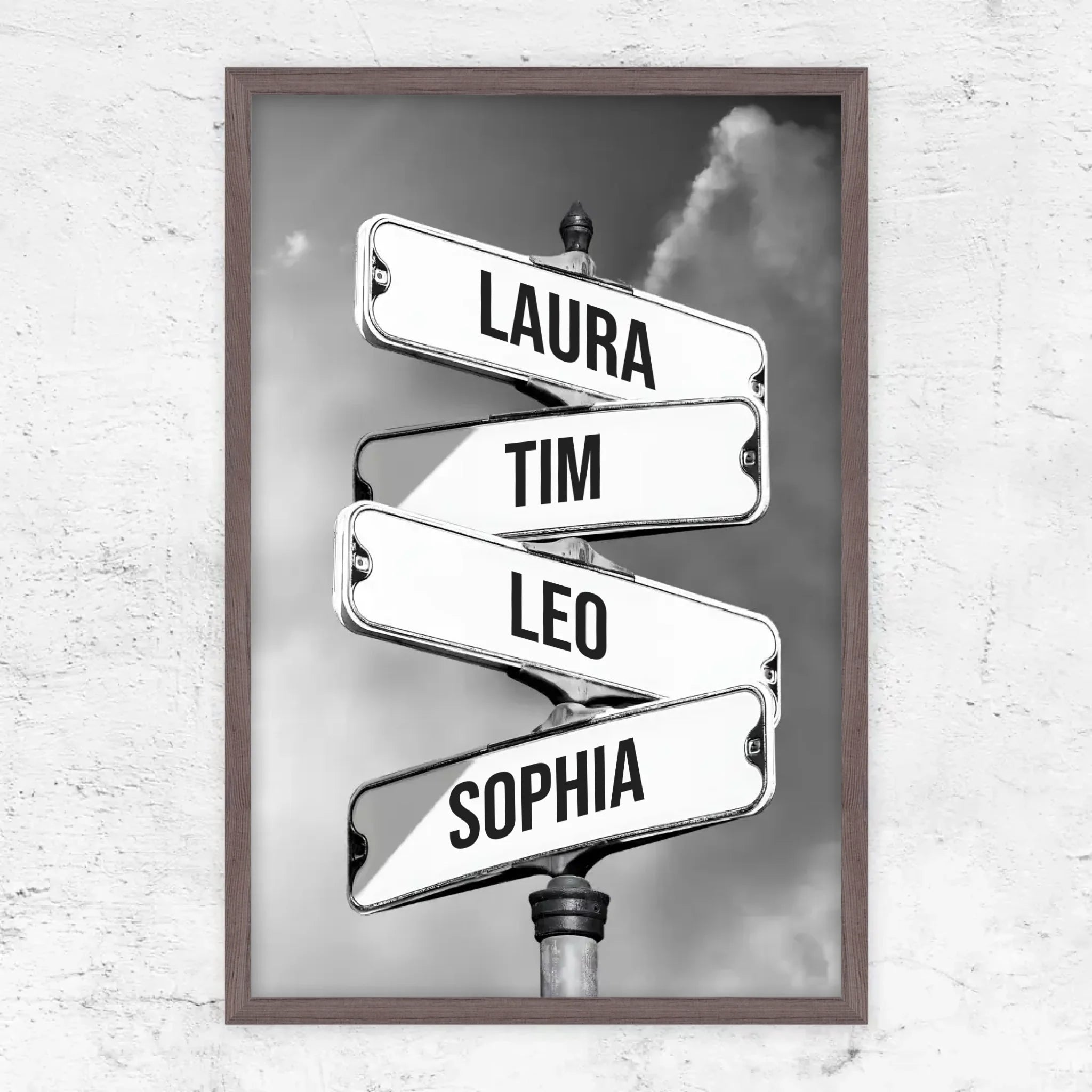 Personalisiertes Poster "Vintage Straßenschild für Familien"