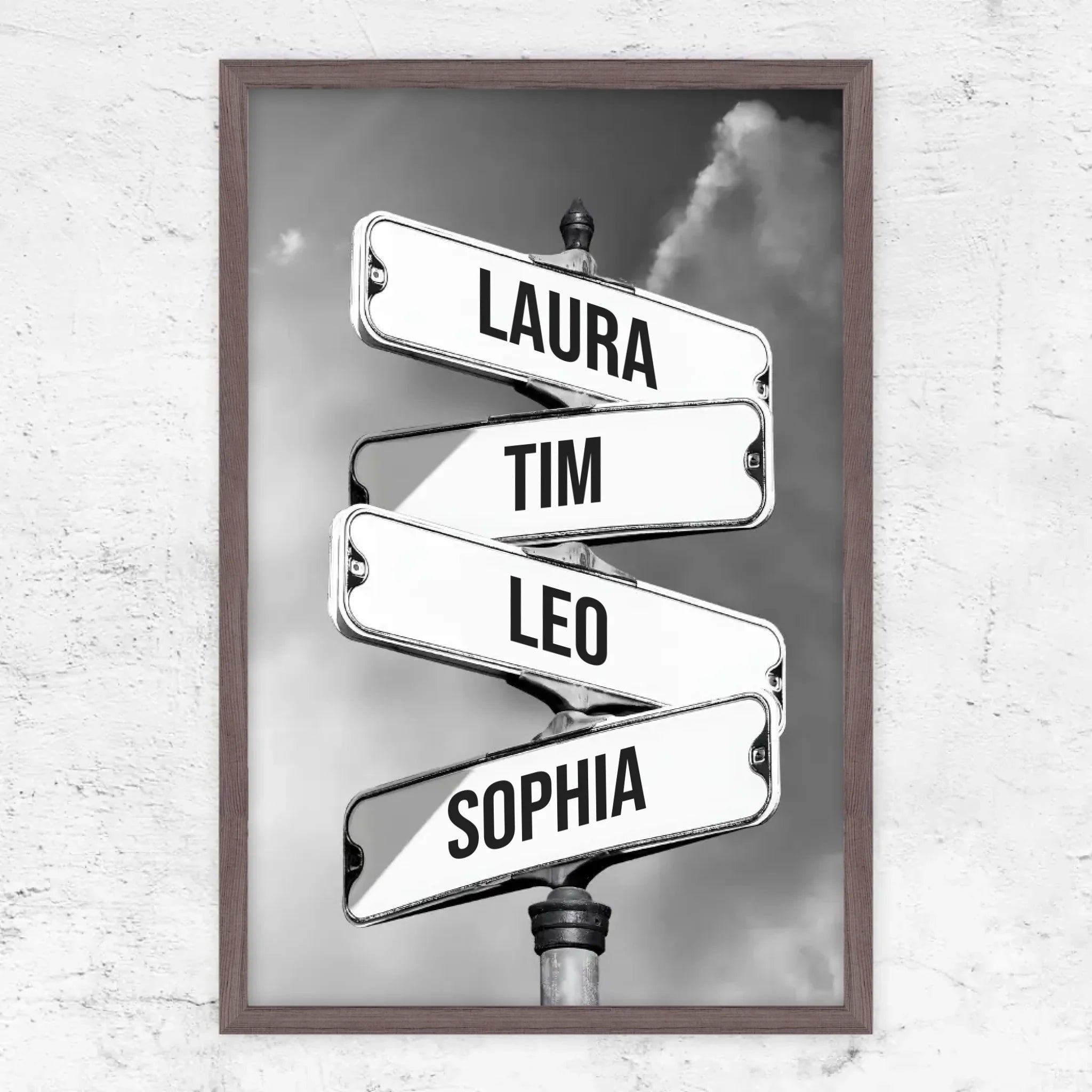 Personalisiertes Poster "Vintage Straßenschild für Familien"