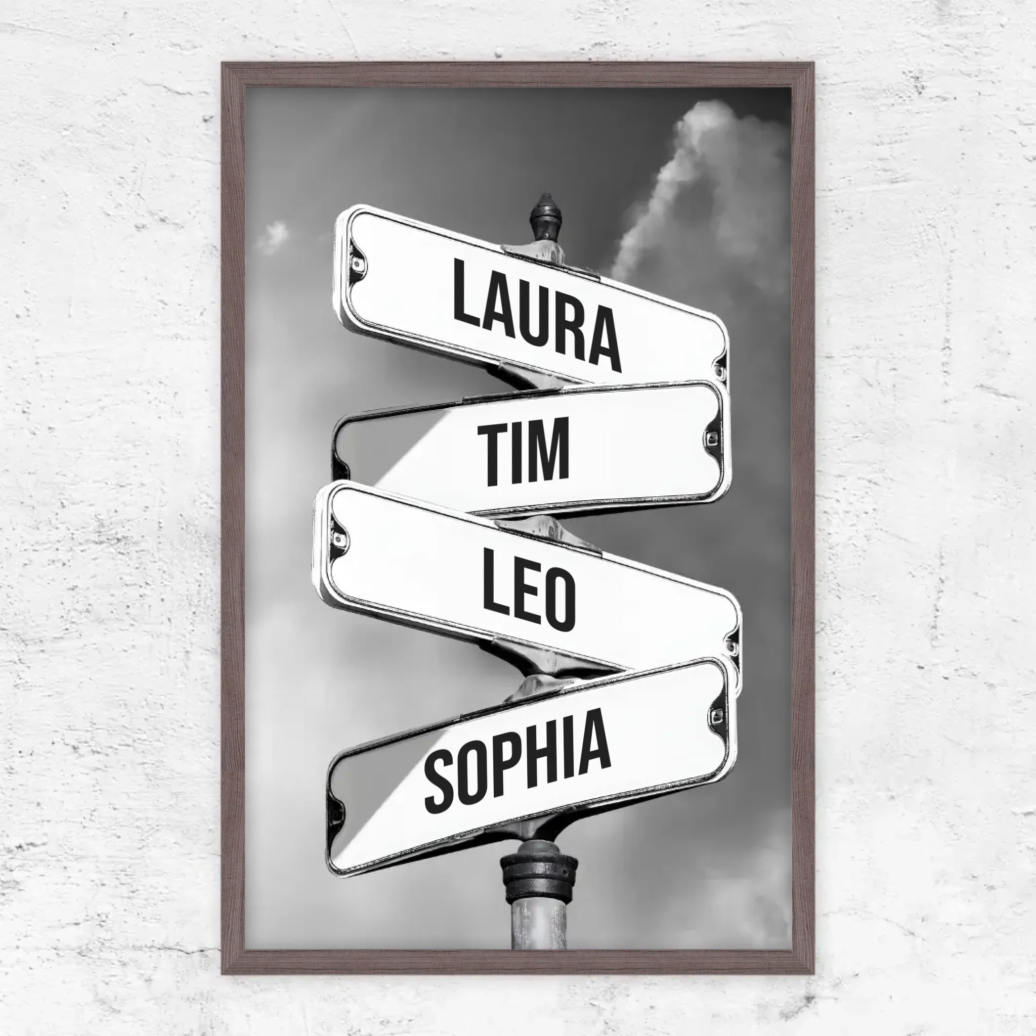 Personalisiertes Poster "Vintage Straßenschild für Familien"