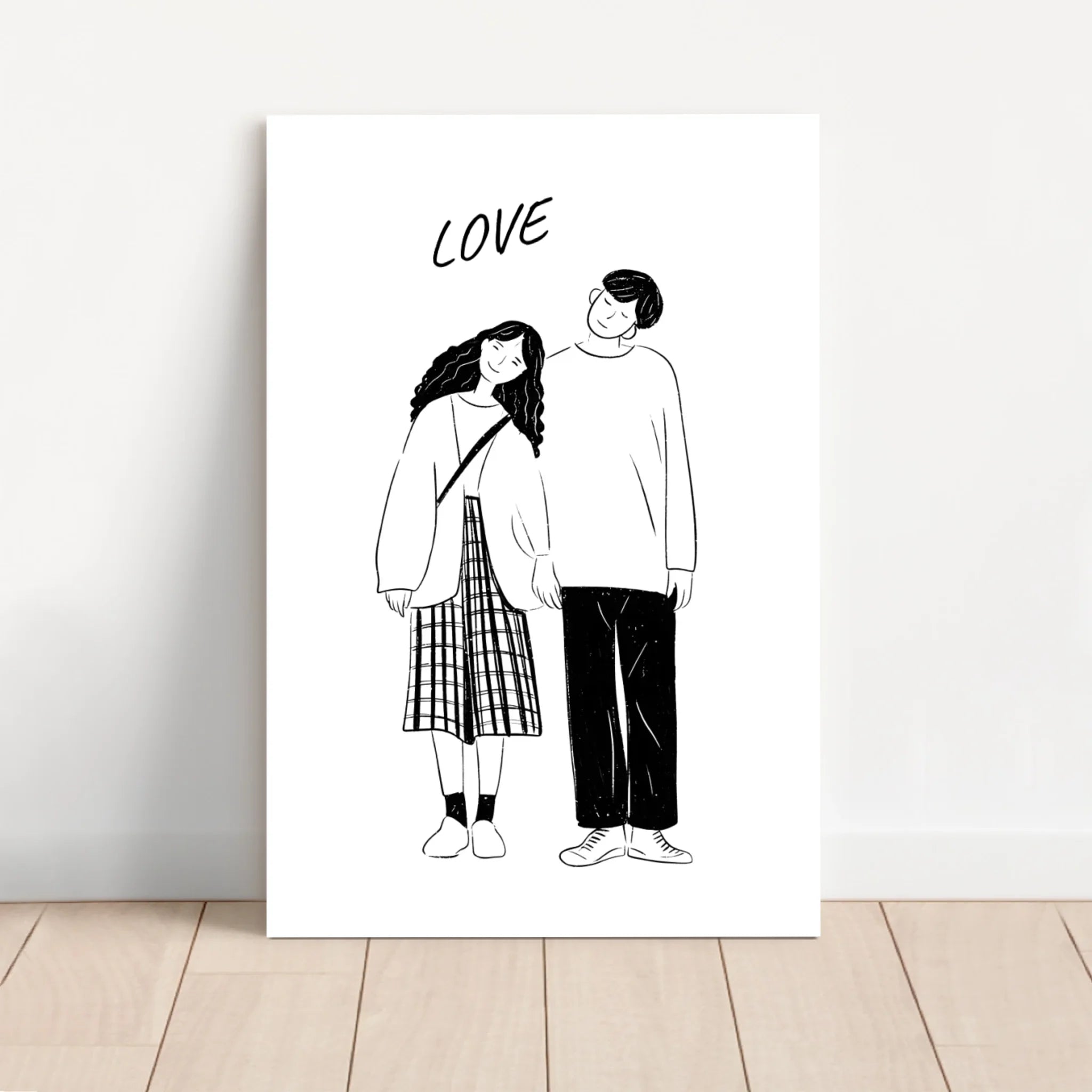 Personalisierte Leinwand – Foto in Linienzeichnung