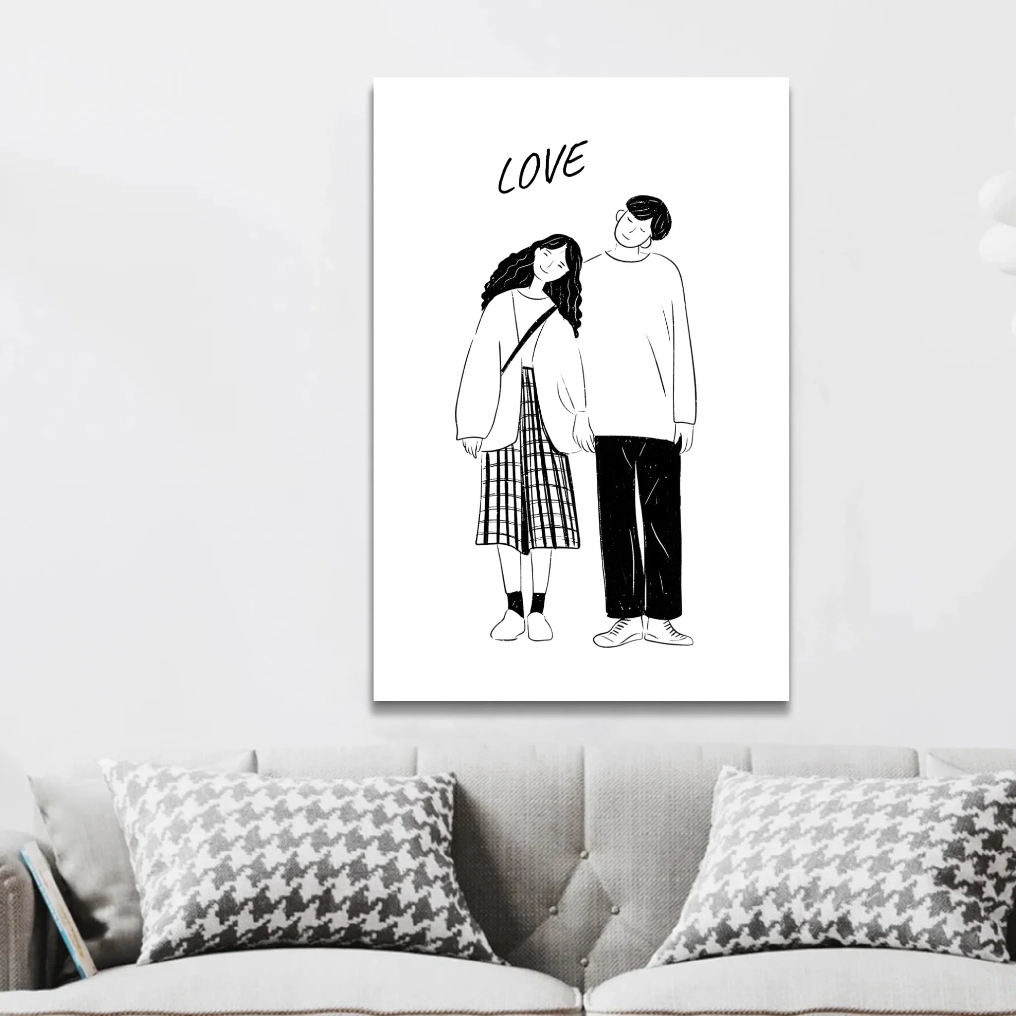 Personalisierte Leinwand – Foto in Linienzeichnung