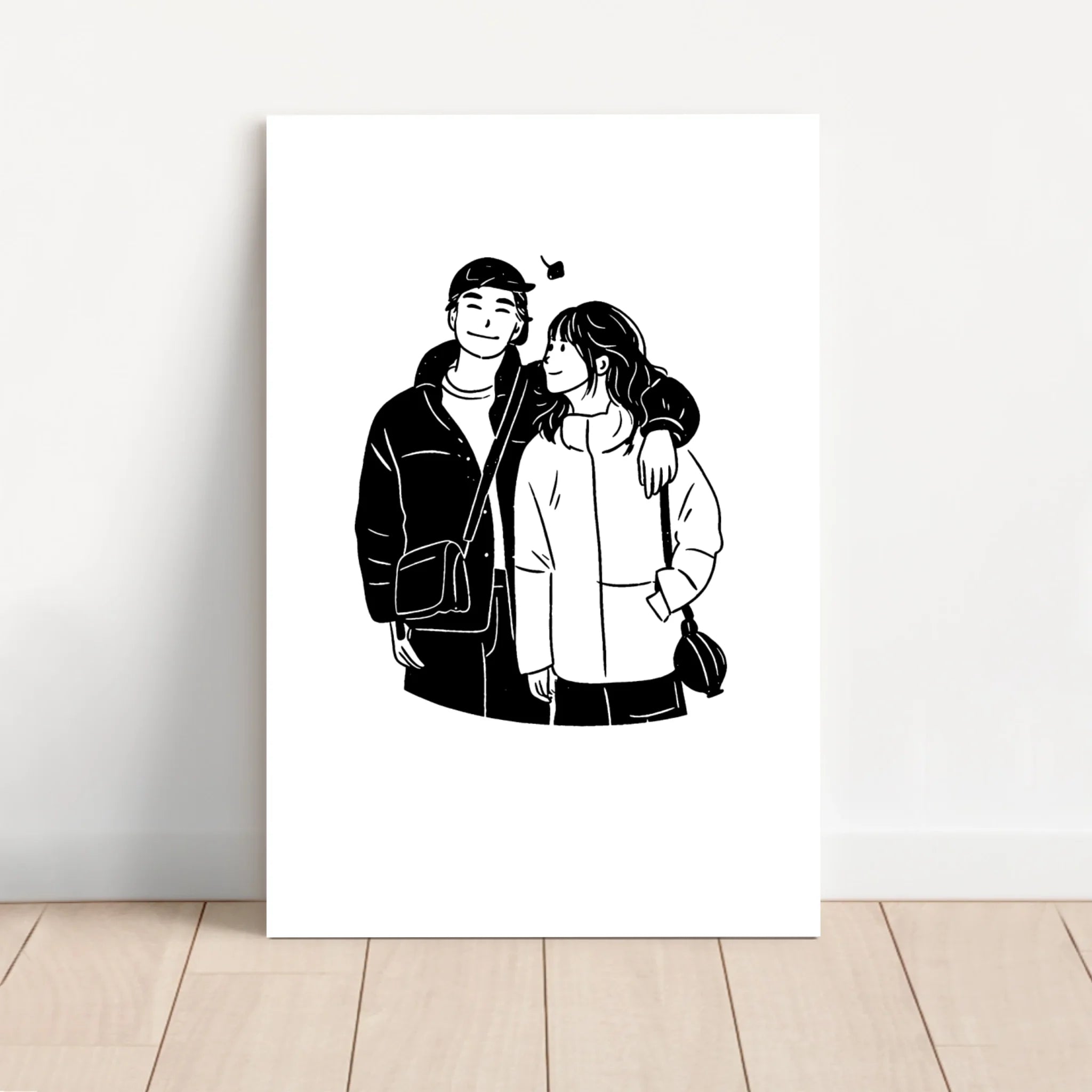 Personalisierte Leinwand – Minimalistisches Line-Art-Porträt nach Foto