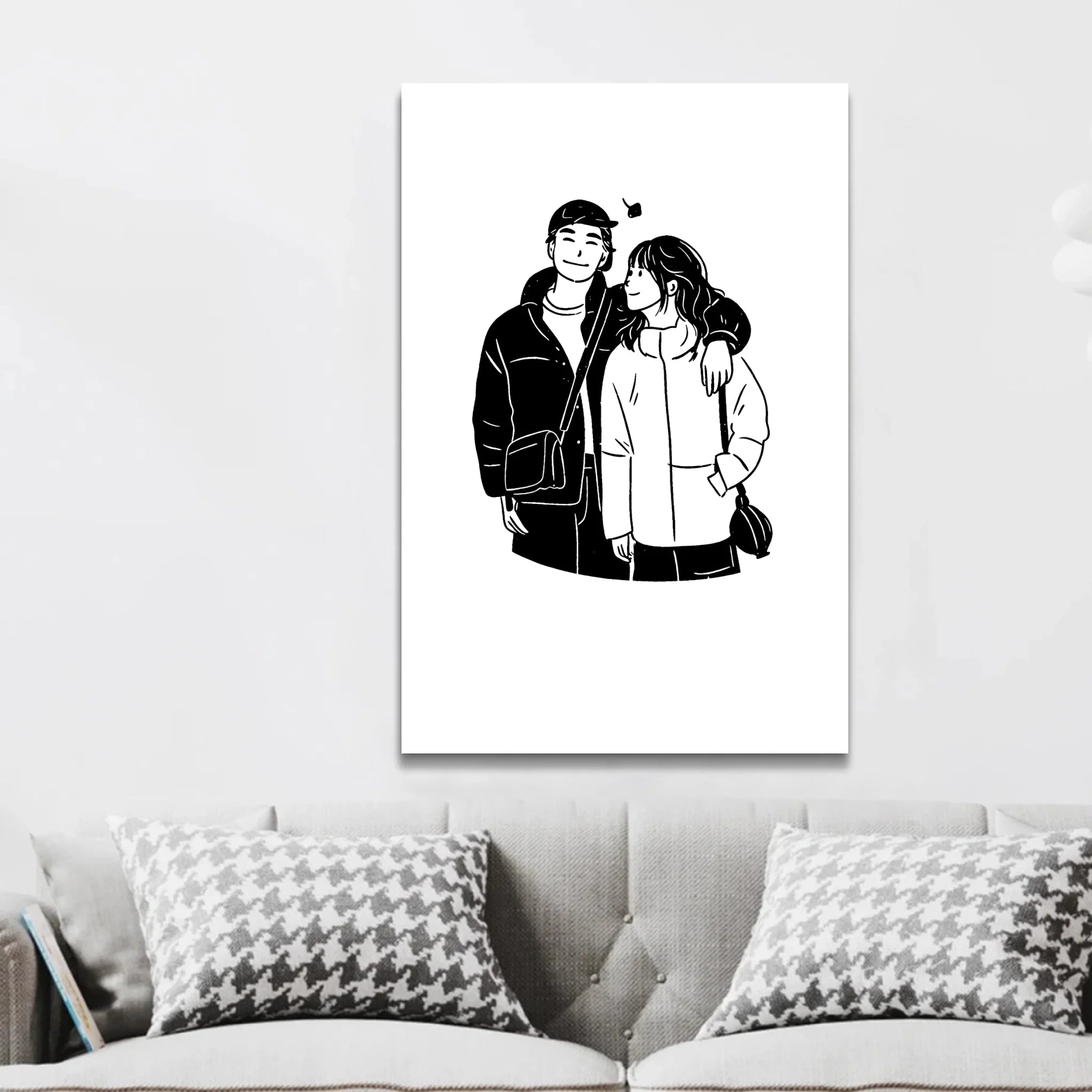 Personalisierte Leinwand – Minimalistisches Line-Art-Porträt nach Foto