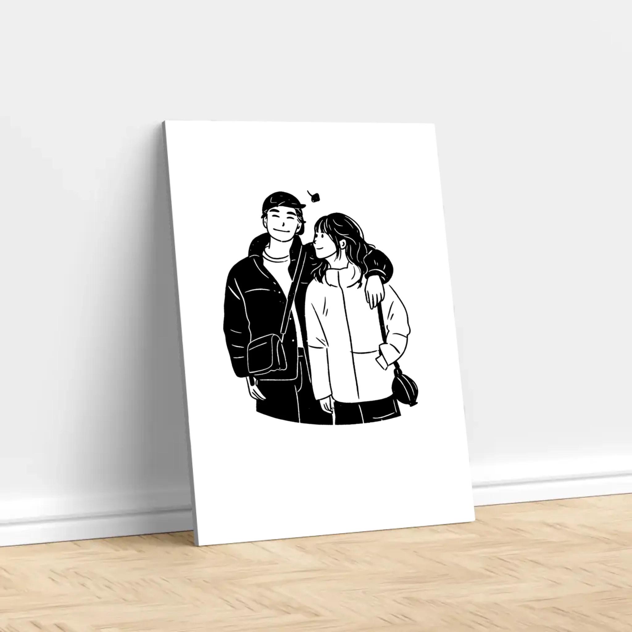 Personalisierte Leinwand – Minimalistisches Line-Art-Porträt nach Foto