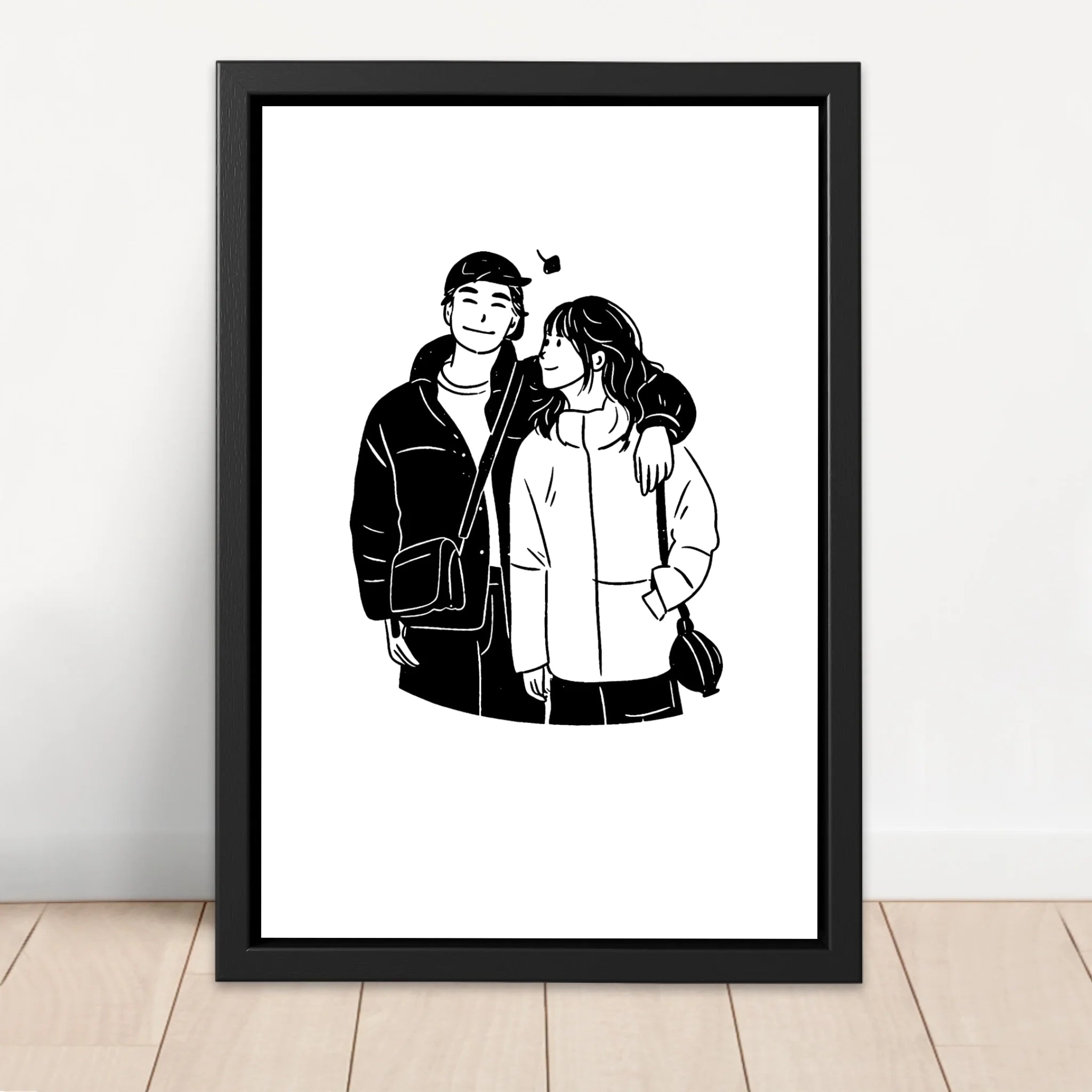 Personalisierte Leinwand – Minimalistisches Line-Art-Porträt nach Foto