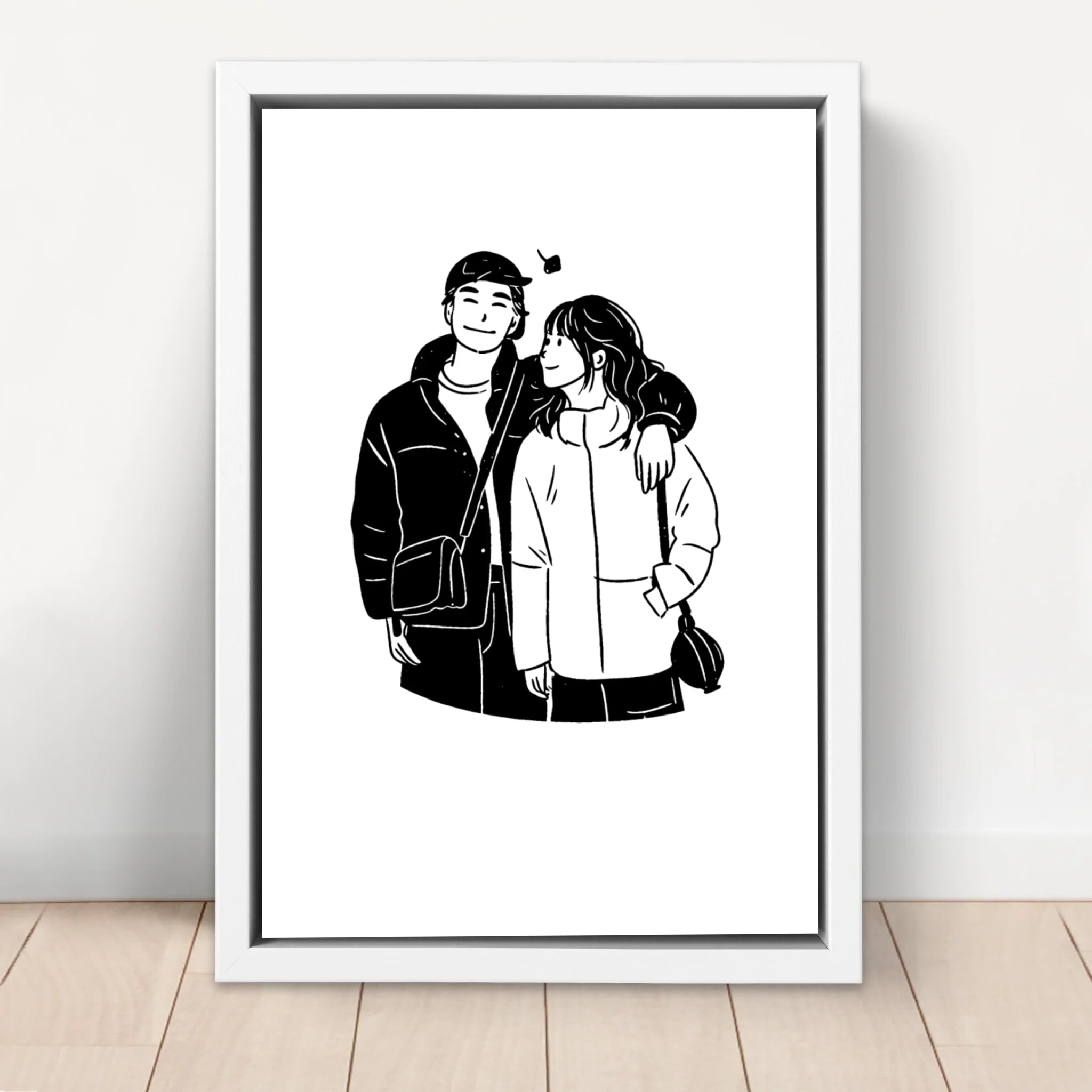 Personalisierte Leinwand – Minimalistisches Line-Art-Porträt nach Foto