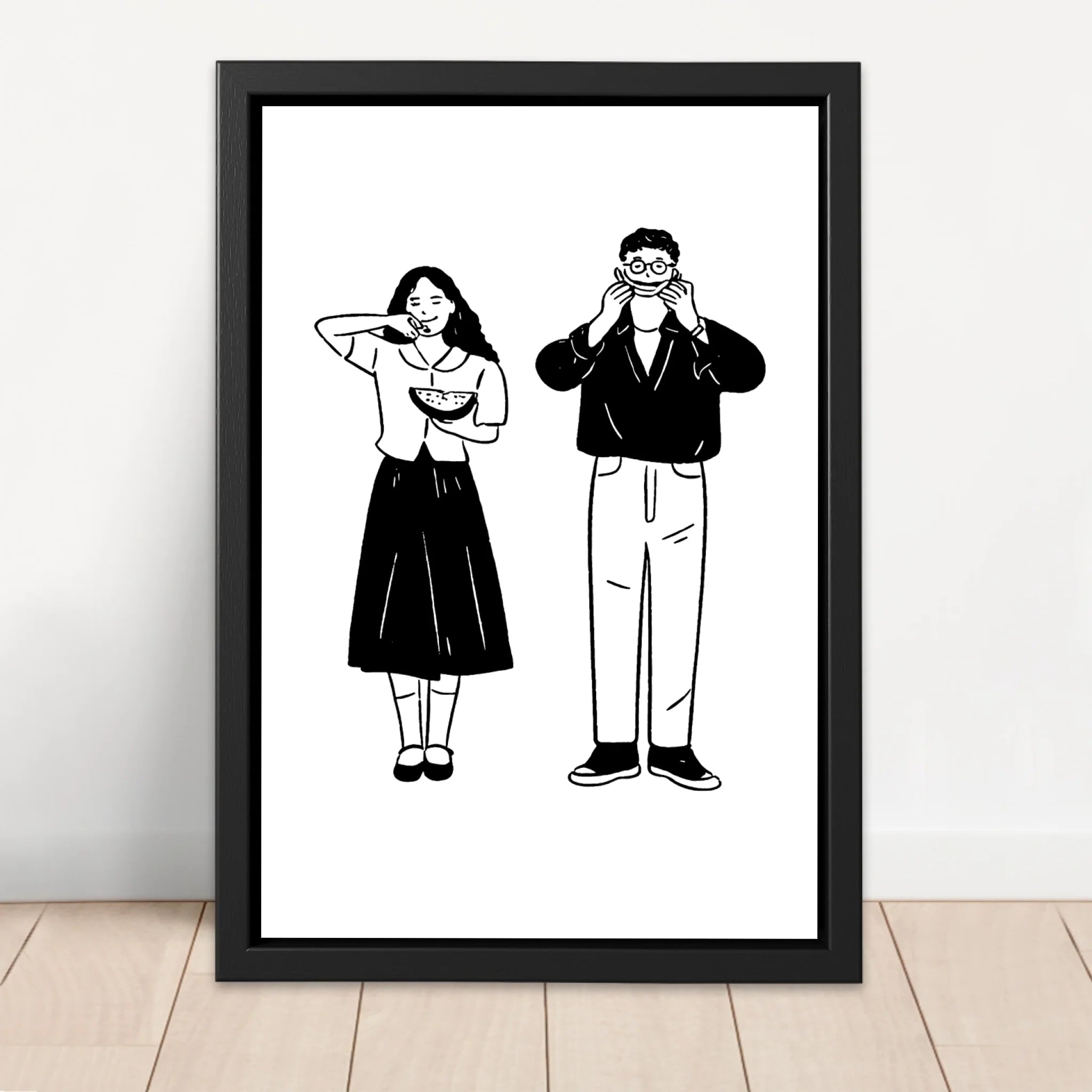 Personalisierte Leinwand – Minimalistisches Line-Art-Porträt nach Foto