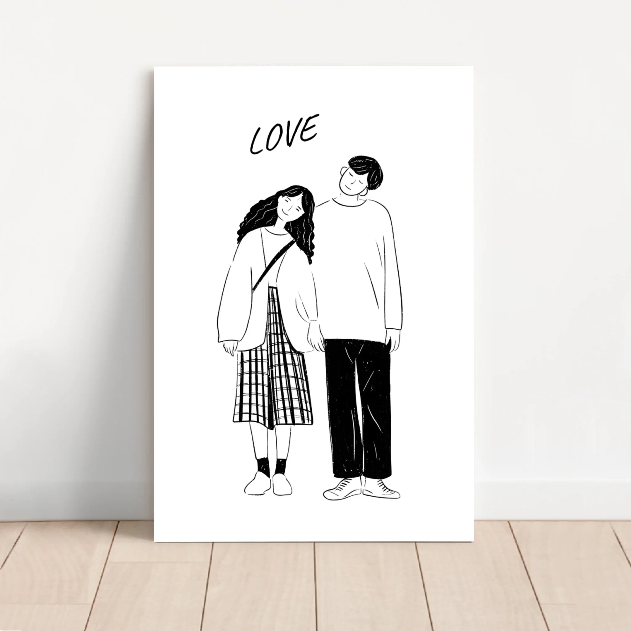 Personalisierte Leinwand – Foto in Linienzeichnung