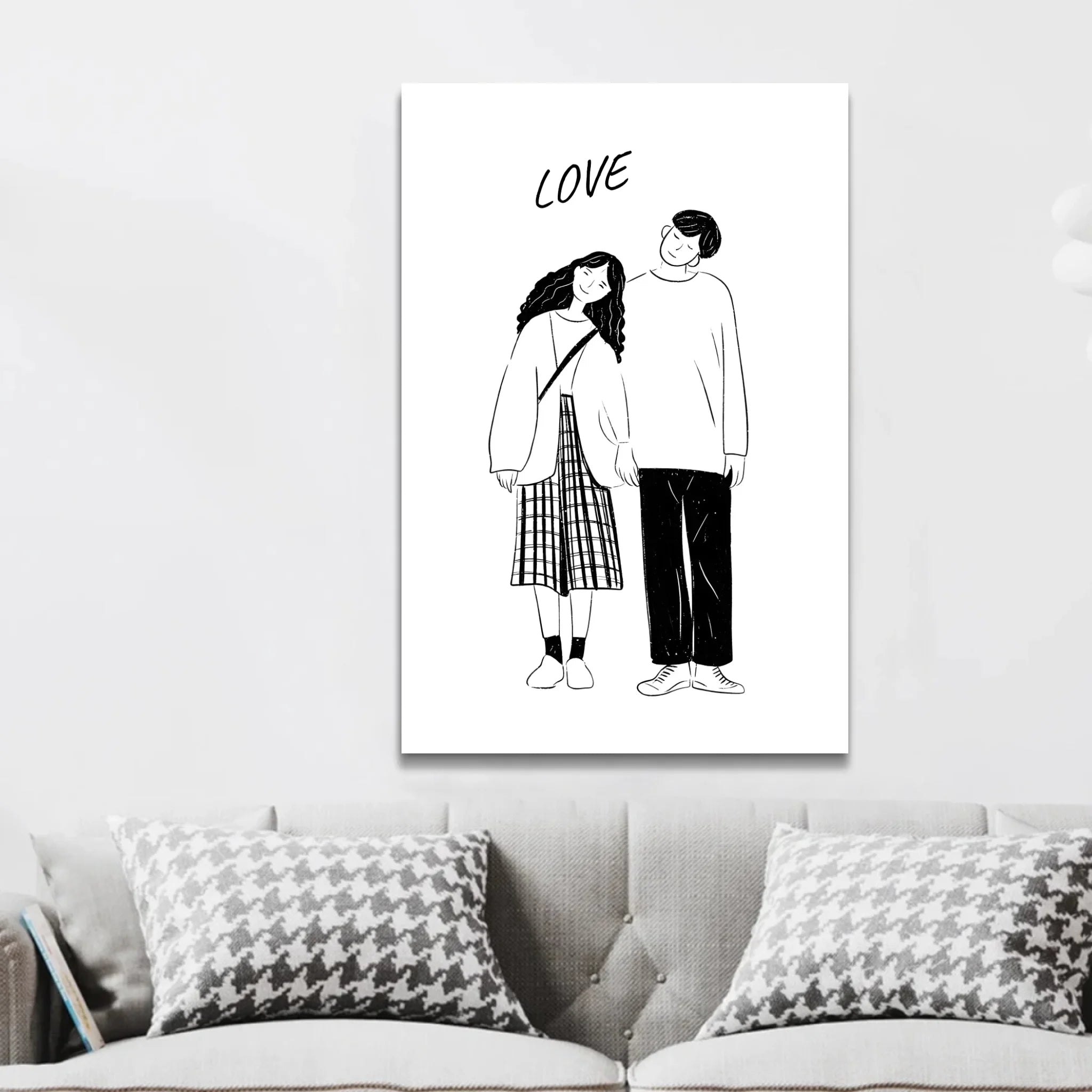 Personalisierte Leinwand – Foto in Linienzeichnung