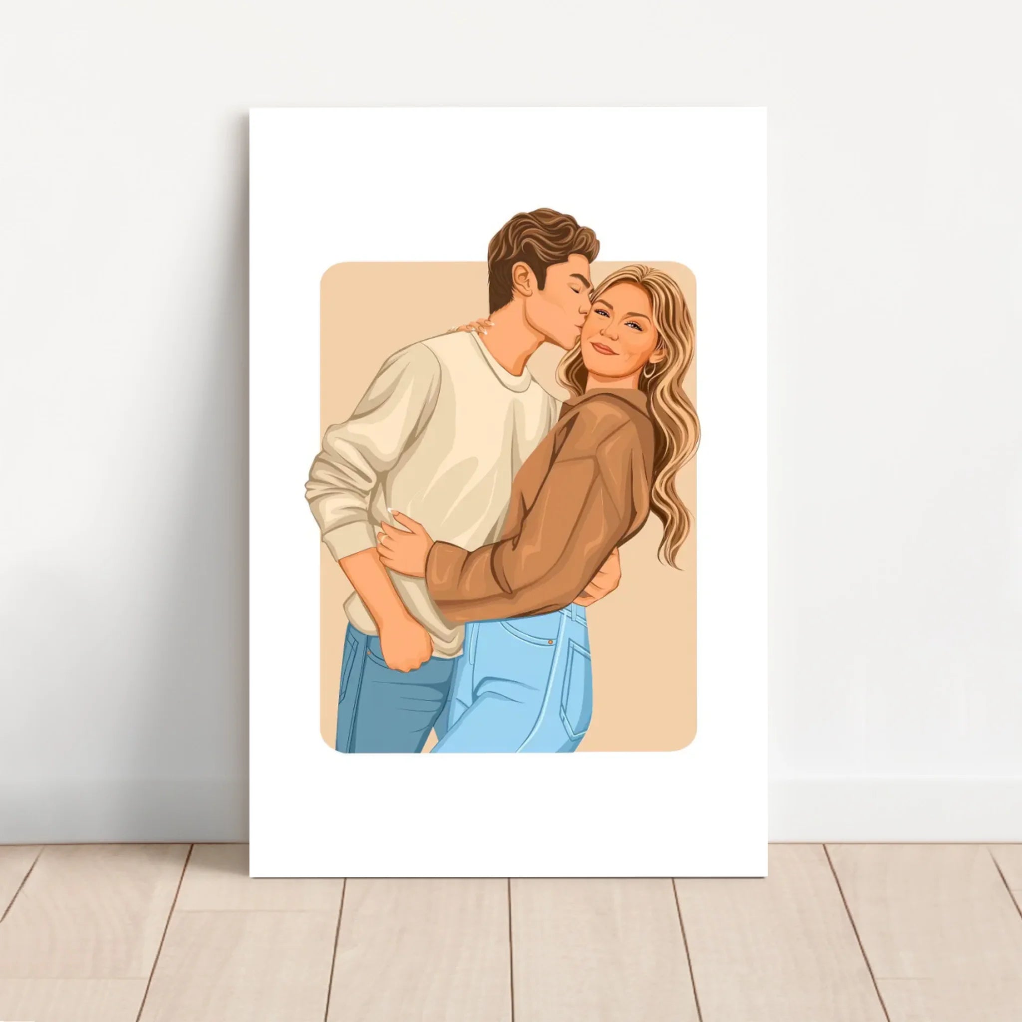 Personalisierte Leinwand – Moderne romantische Illustration
