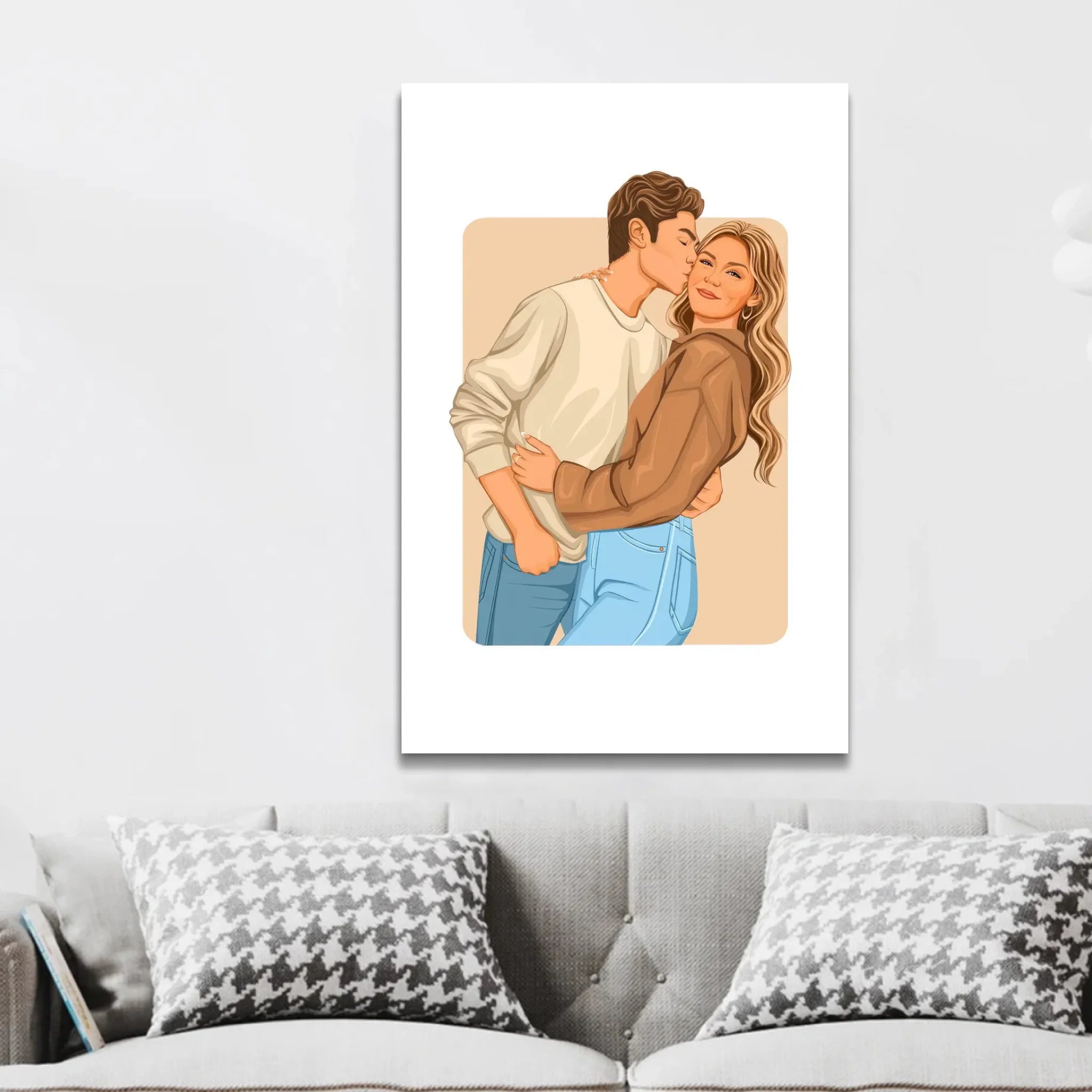 Personalisierte Leinwand – Moderne romantische Illustration