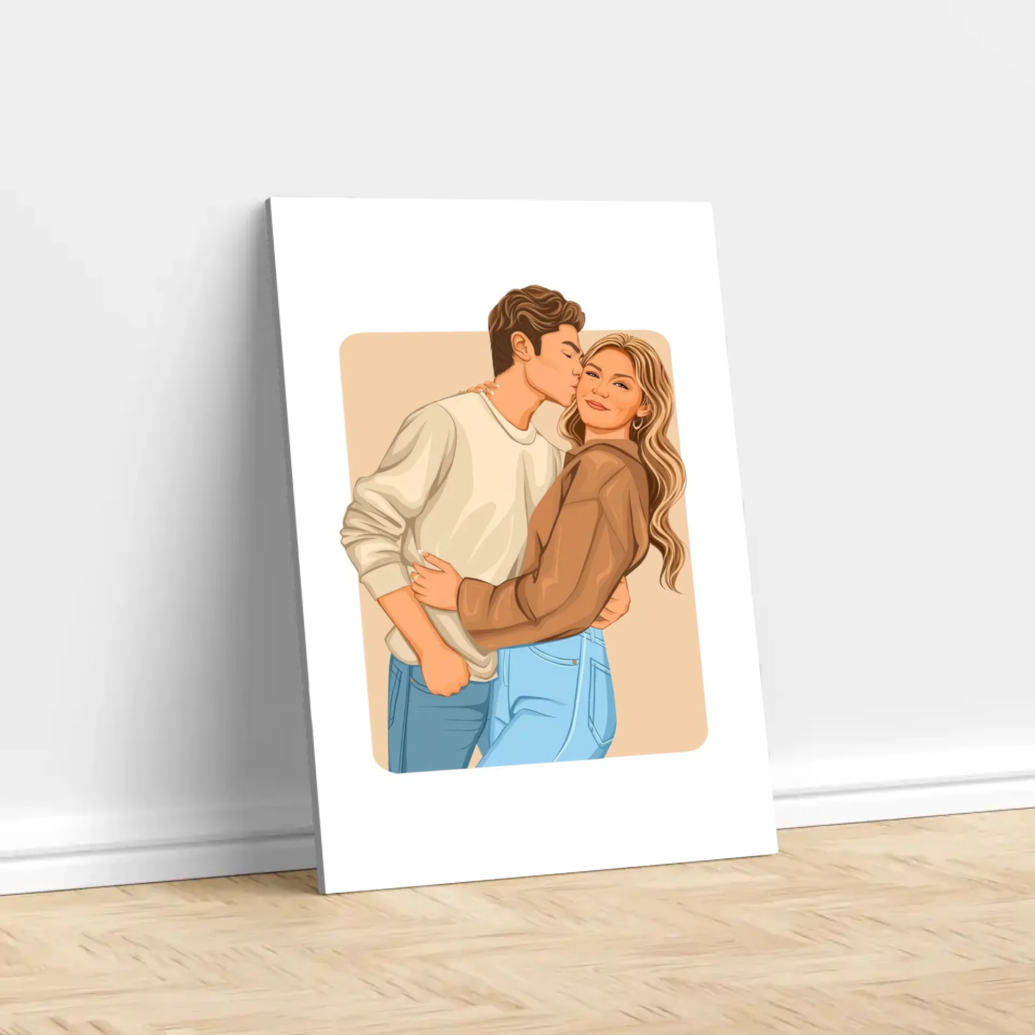 Personalisierte Leinwand – Moderne romantische Illustration