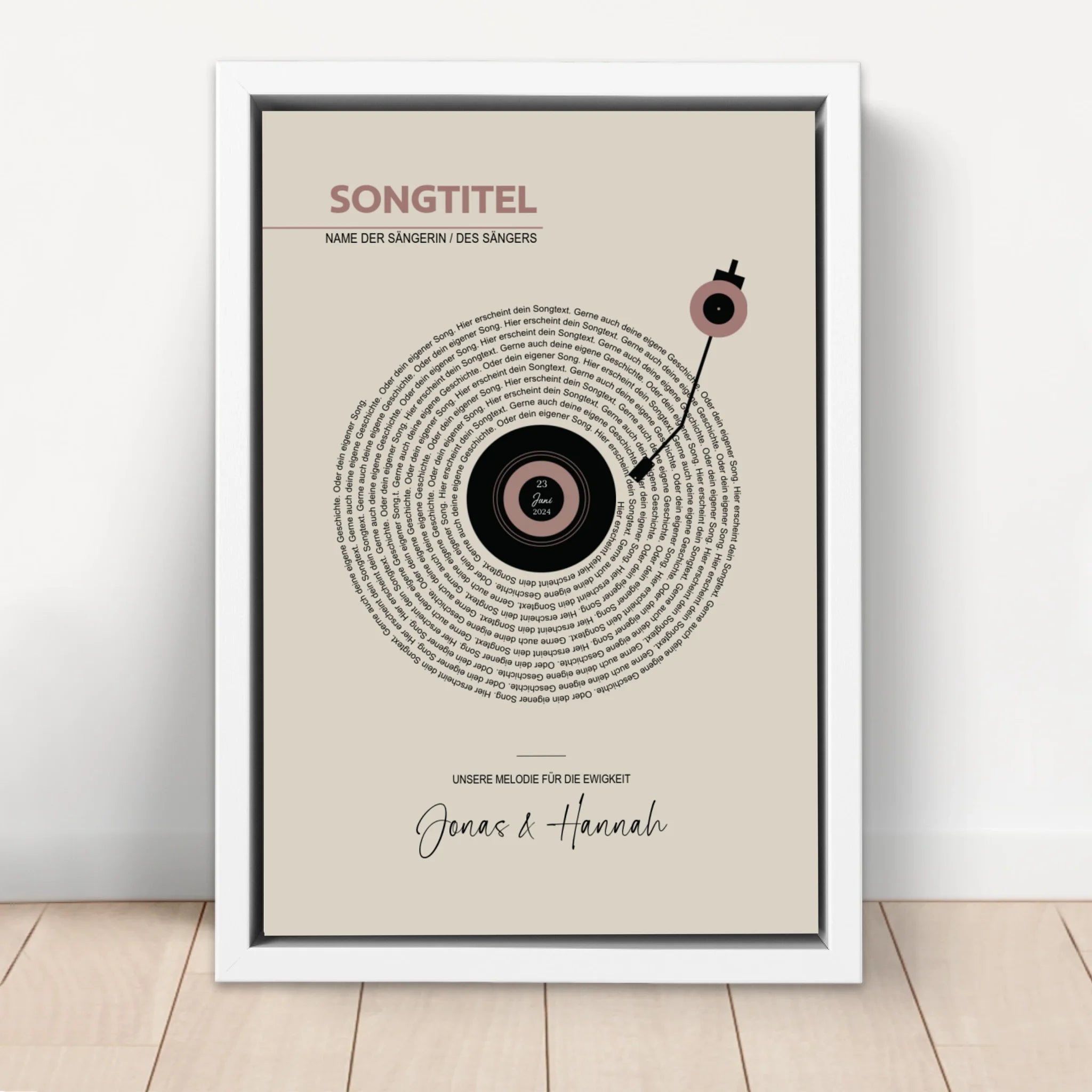 Personalisierte Leinwand – Retro-Vinyl-Songtexte