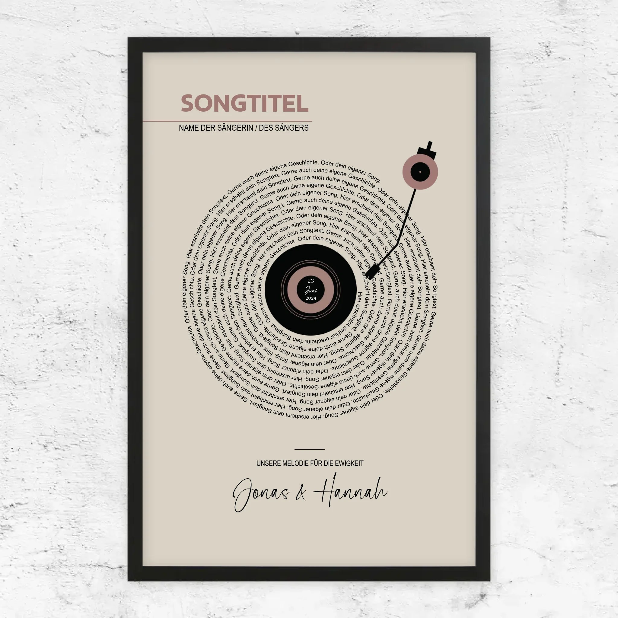 Personalisiertes Poster – Retro-Vinyl-Songtexte