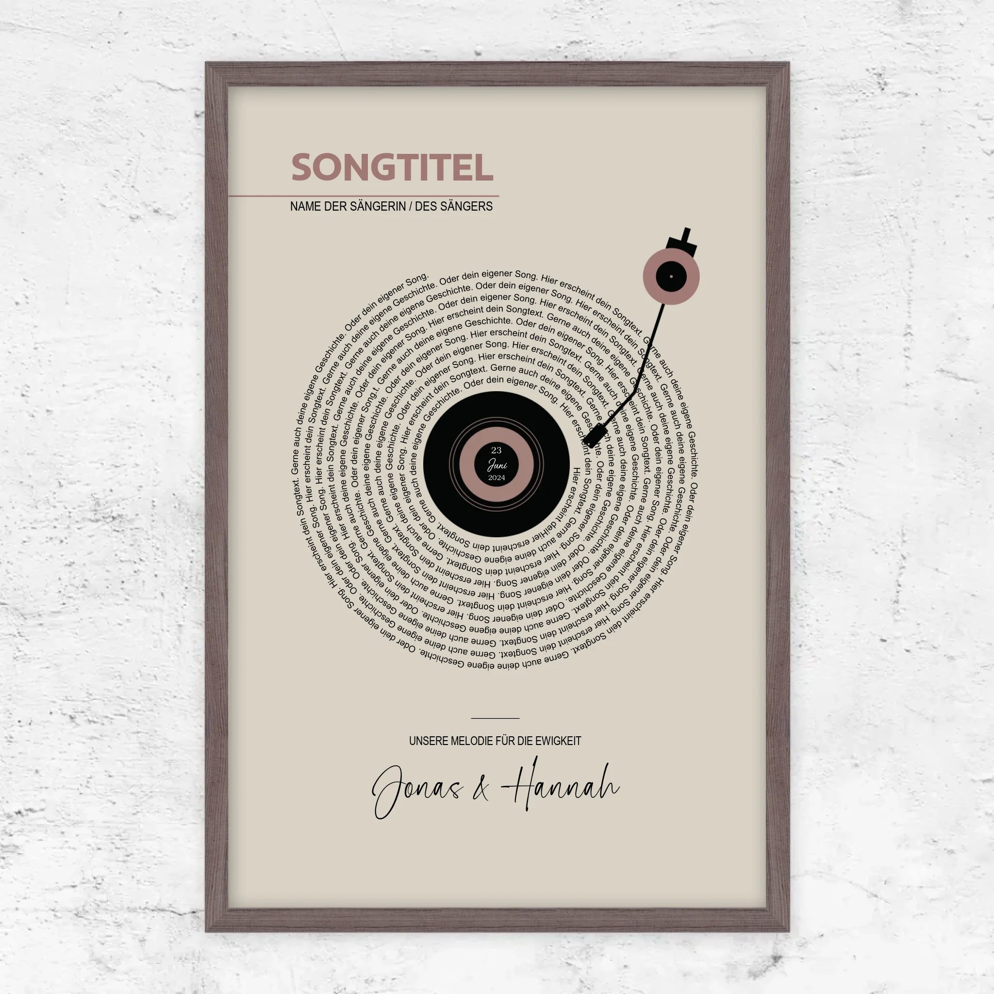 Personalisiertes Poster – Retro-Vinyl-Songtexte