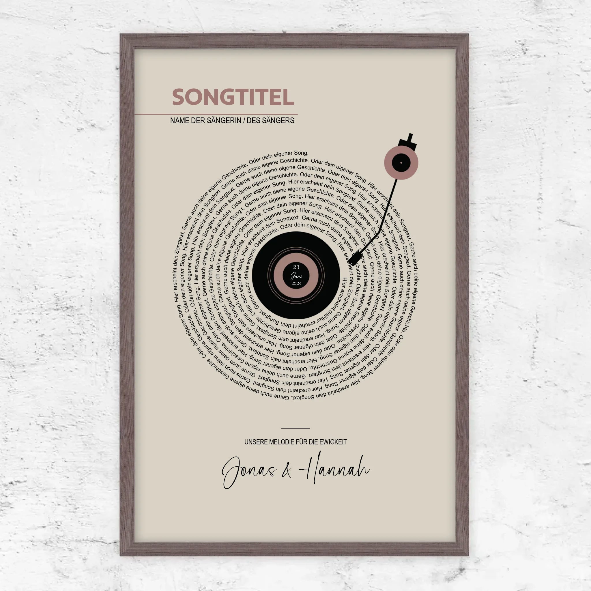 Personalisiertes Poster – Retro-Vinyl-Songtexte