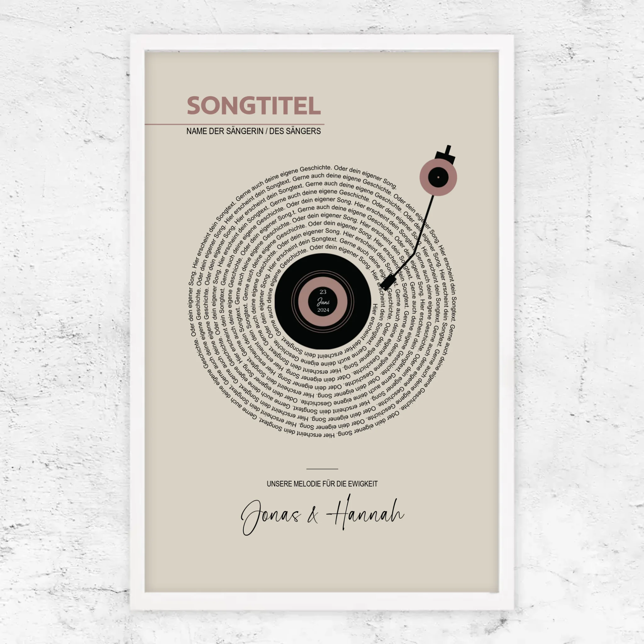 Personalisiertes Poster – Retro-Vinyl-Songtexte