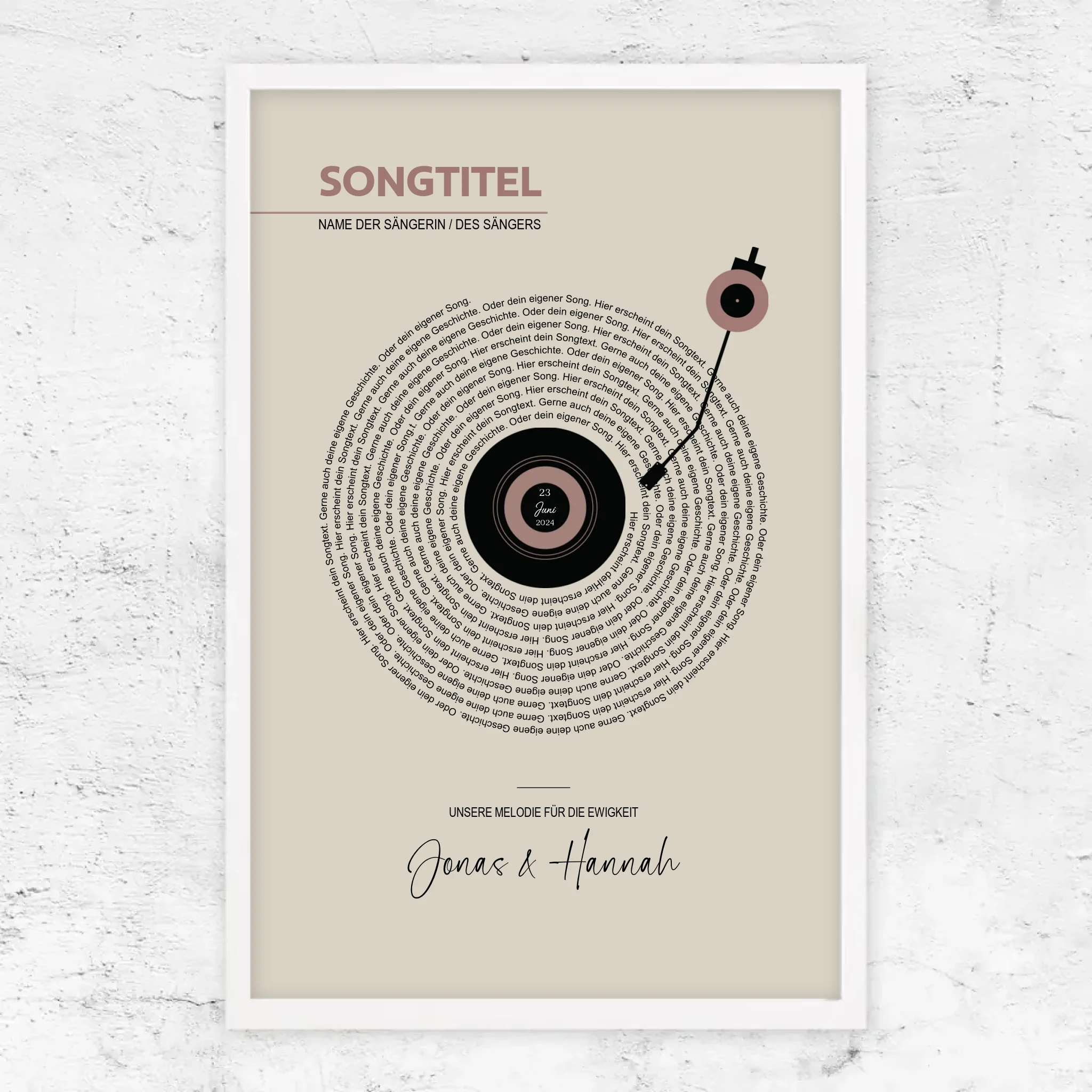 Personalisiertes Poster – Retro-Vinyl-Songtexte