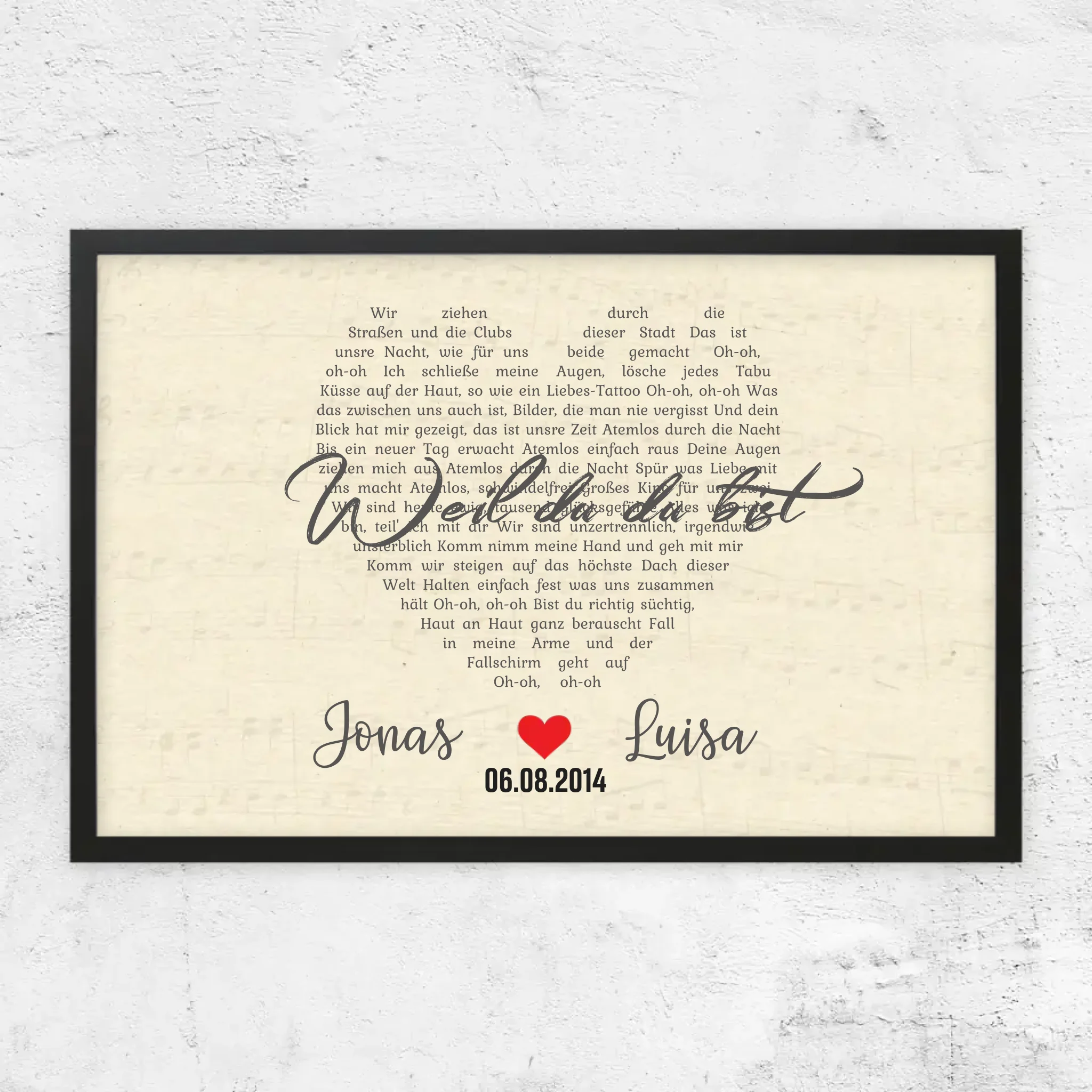 Personalisiertes Poster – Individuelles herzförmiges Lied