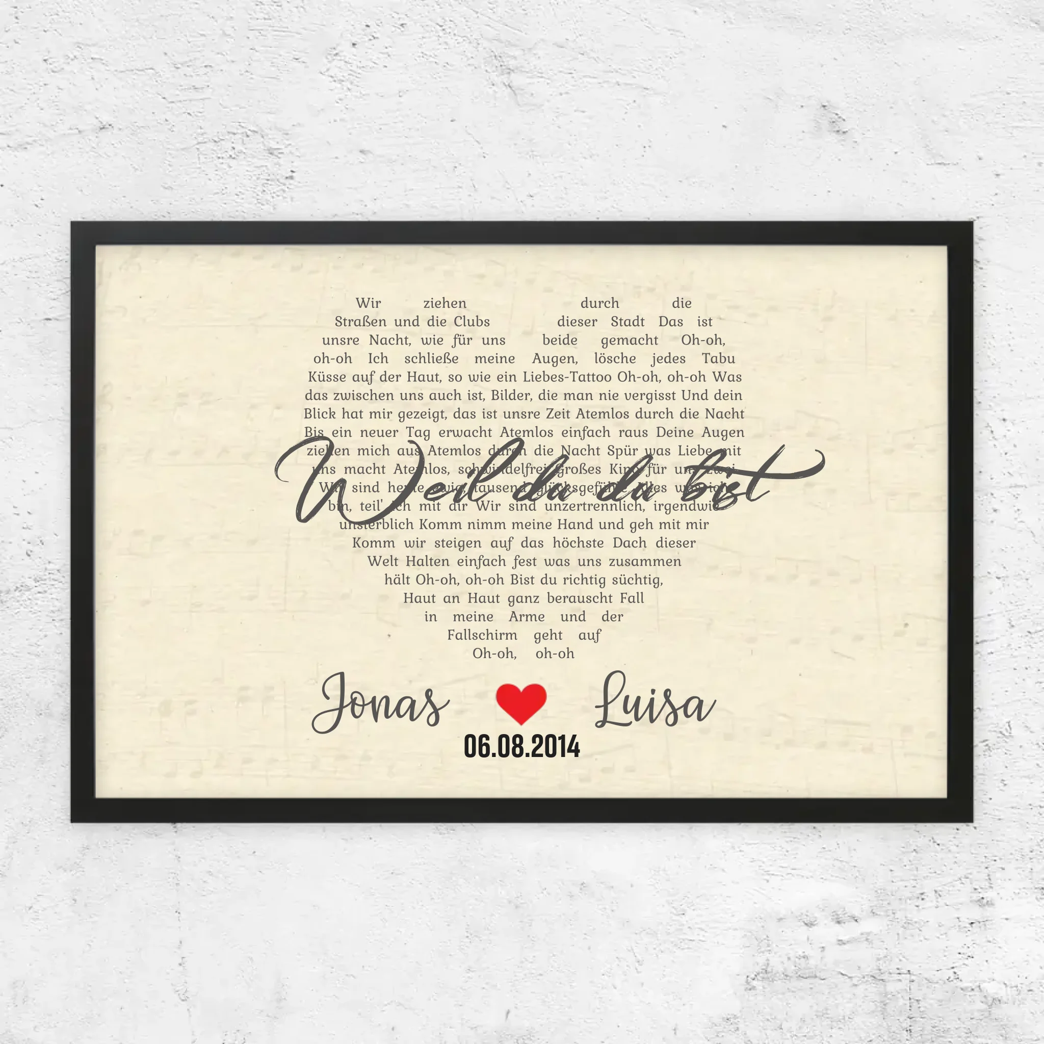 Personalisiertes Poster – Individuelles herzförmiges Lied