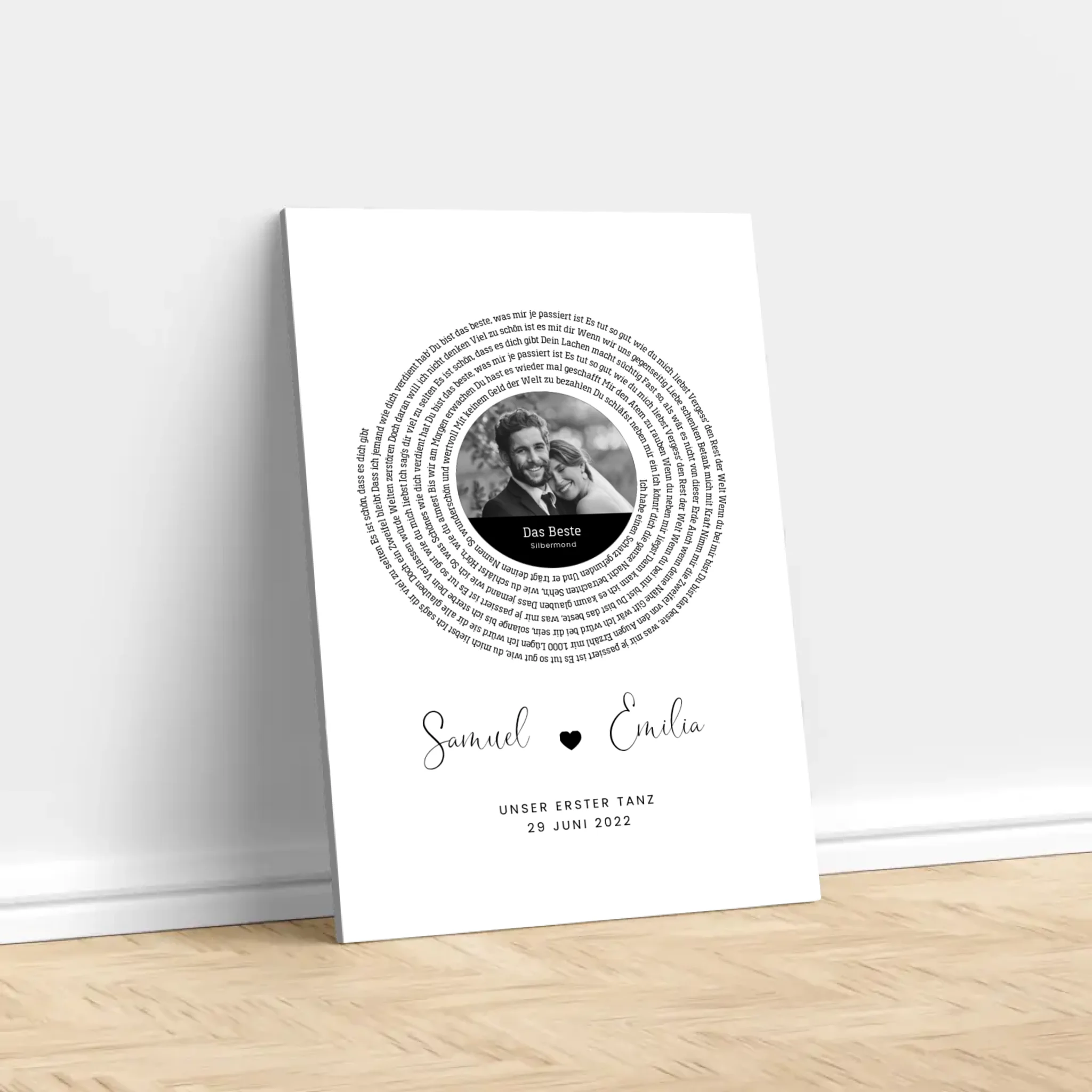 Personalisierte Leinwand – Individueller Songtext-Print