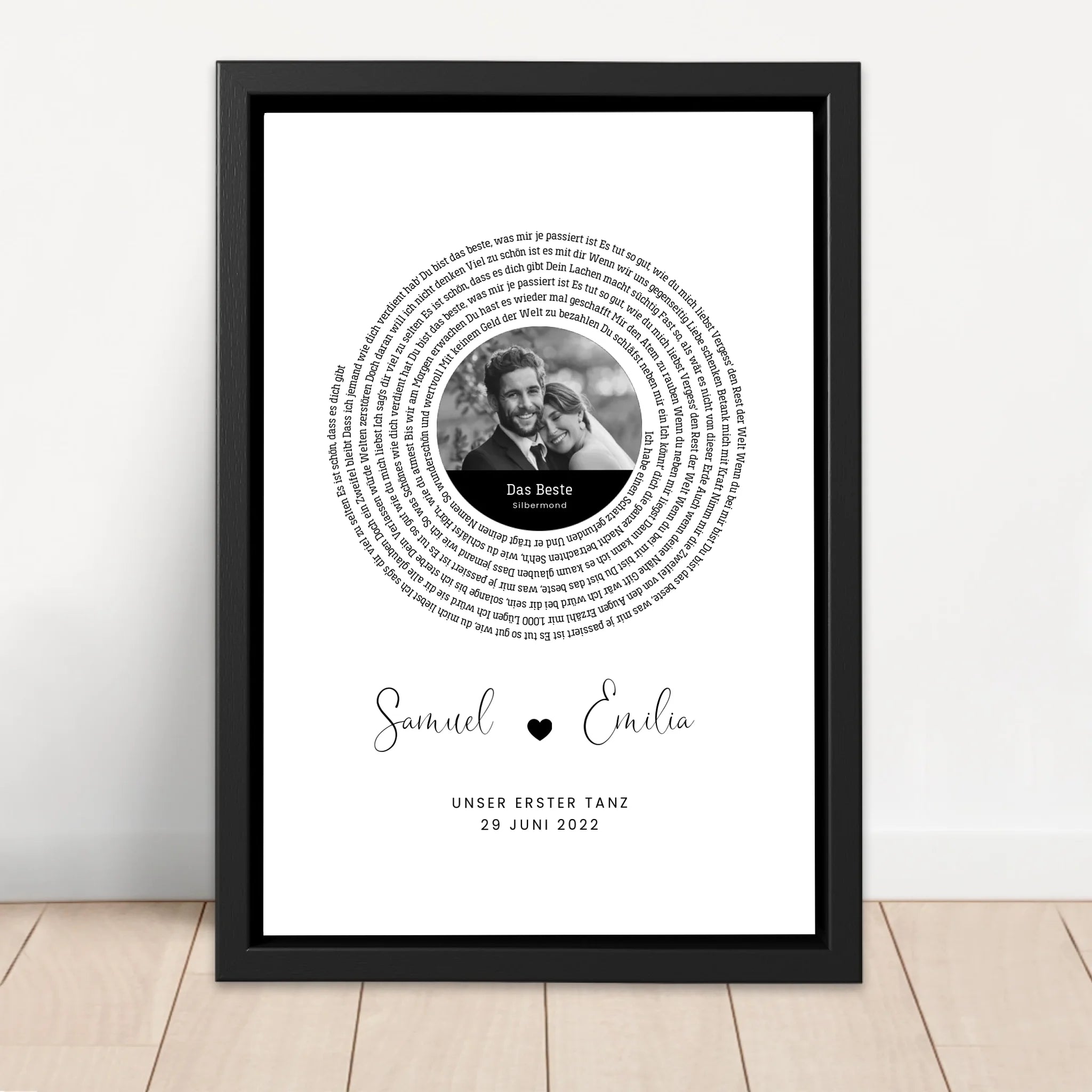 Personalisierte Leinwand – Individueller Songtext-Print