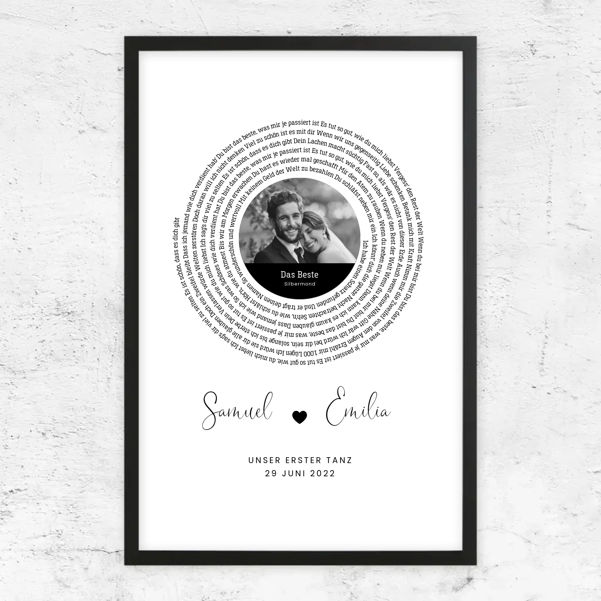 Personalisiertes Poster – Individueller Songtext-Print