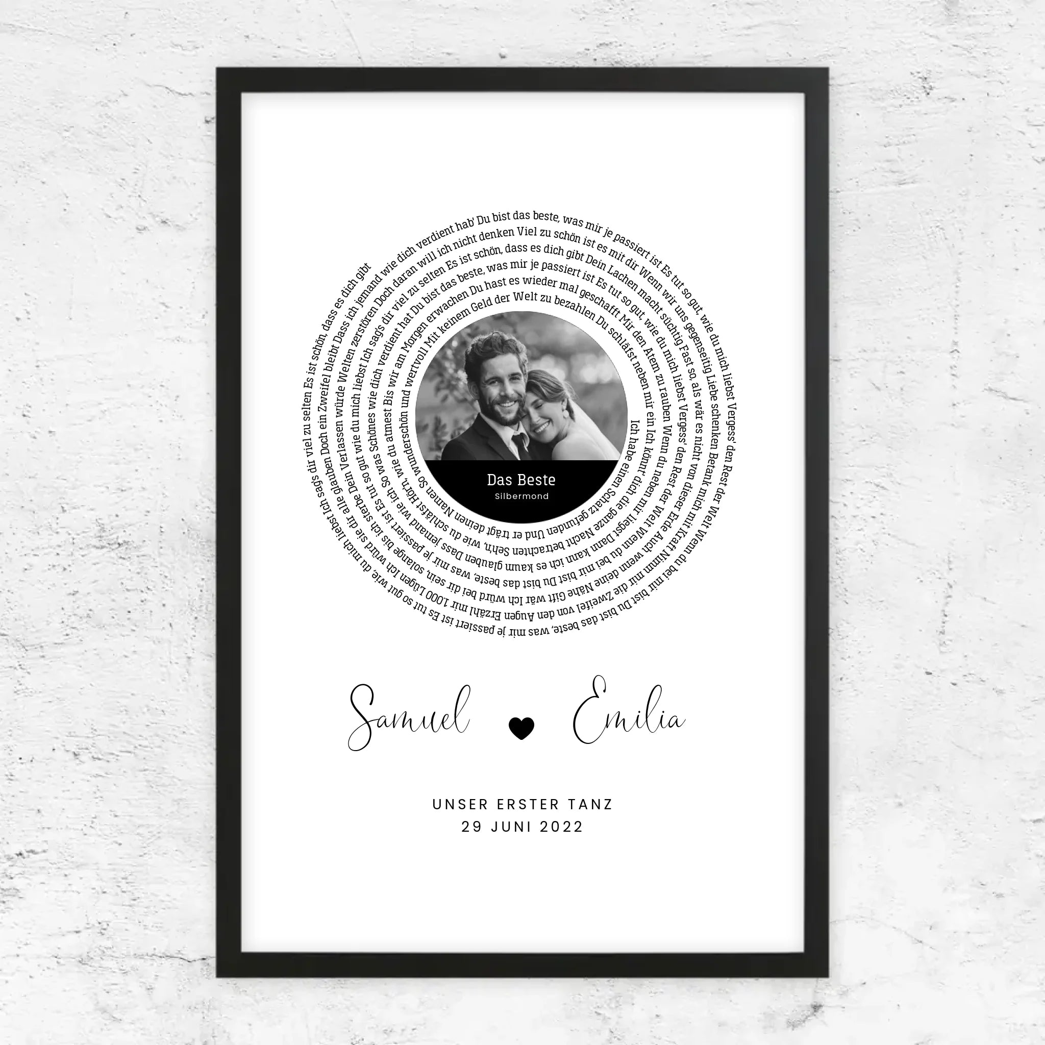 Personalisiertes Poster – Individueller Songtext-Print