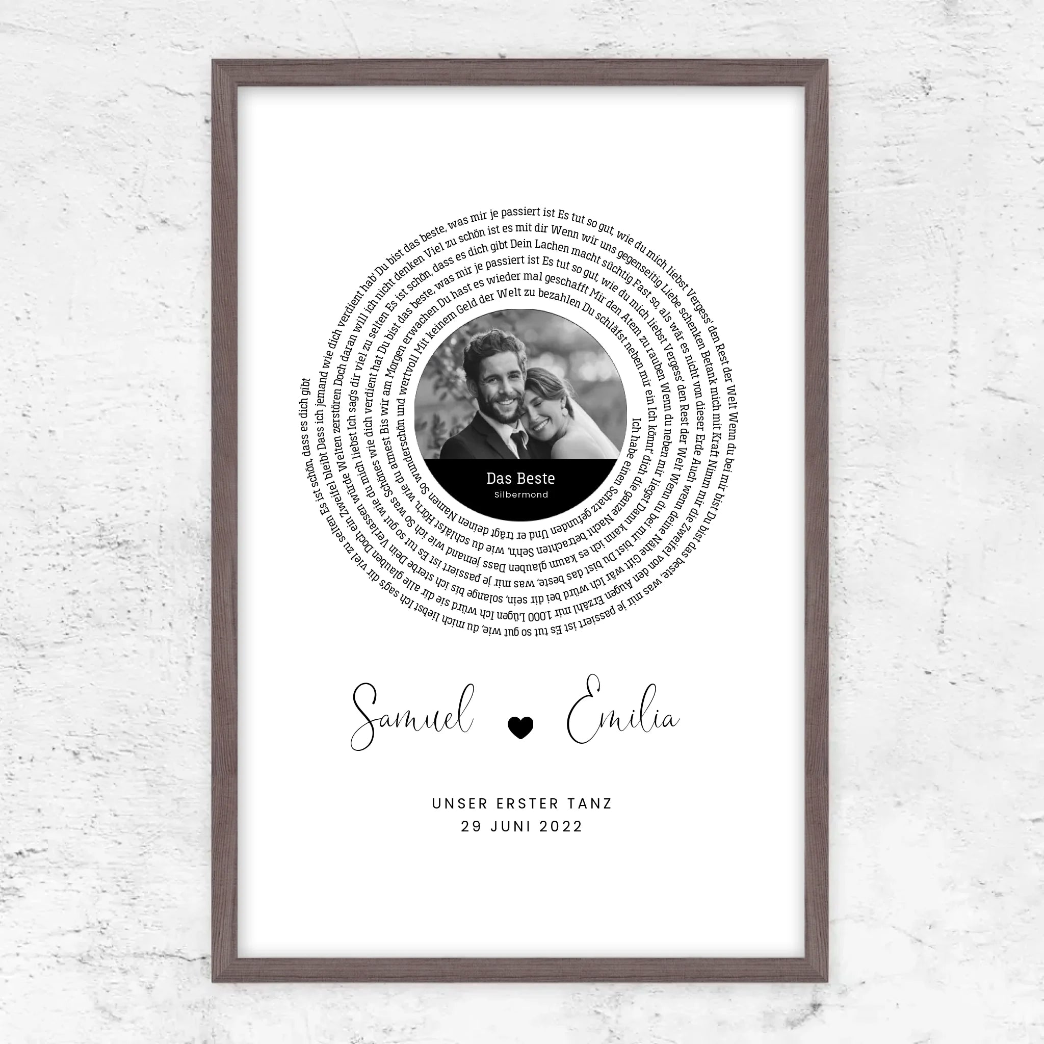 Personalisiertes Poster – Individueller Songtext-Print