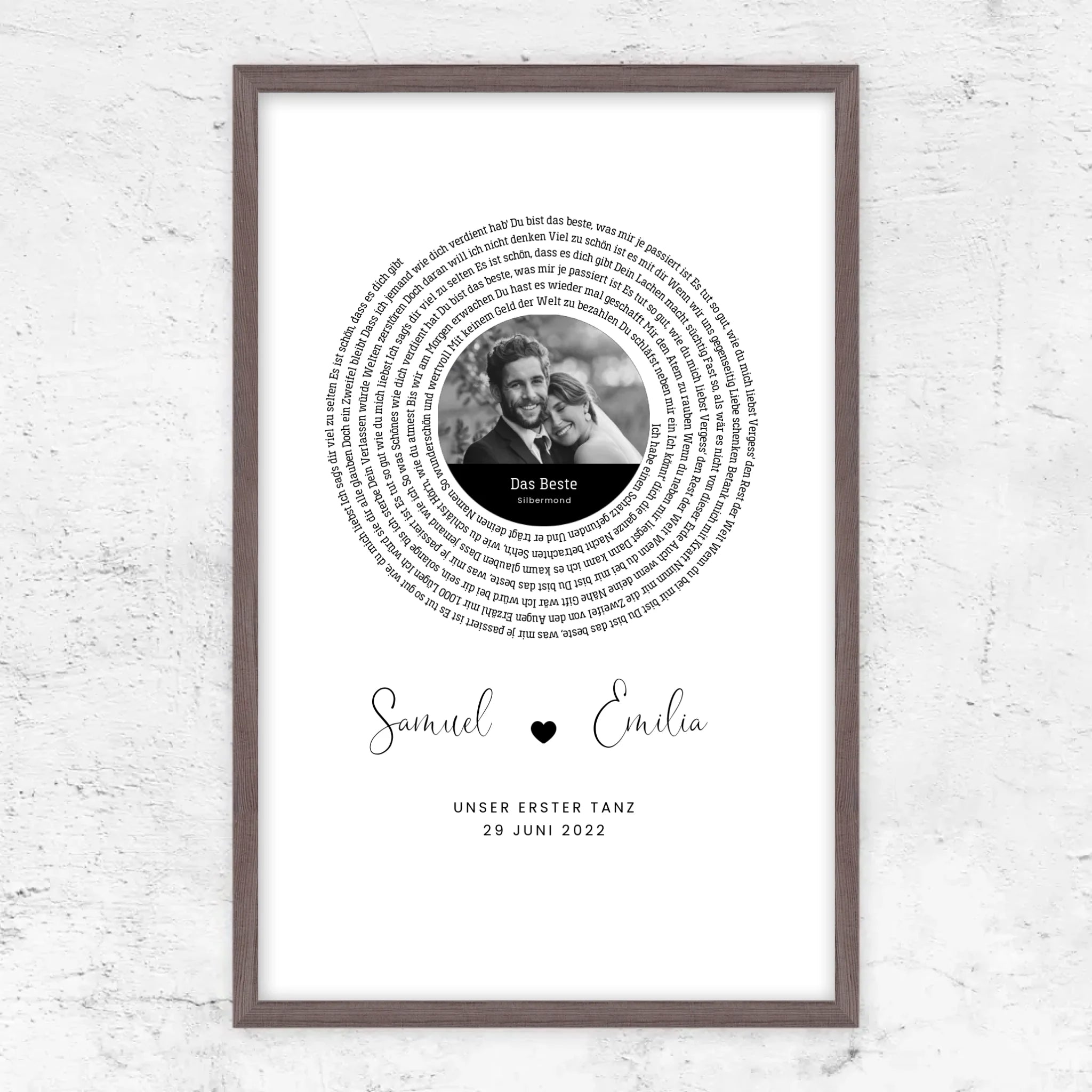Personalisiertes Poster – Individueller Songtext-Print