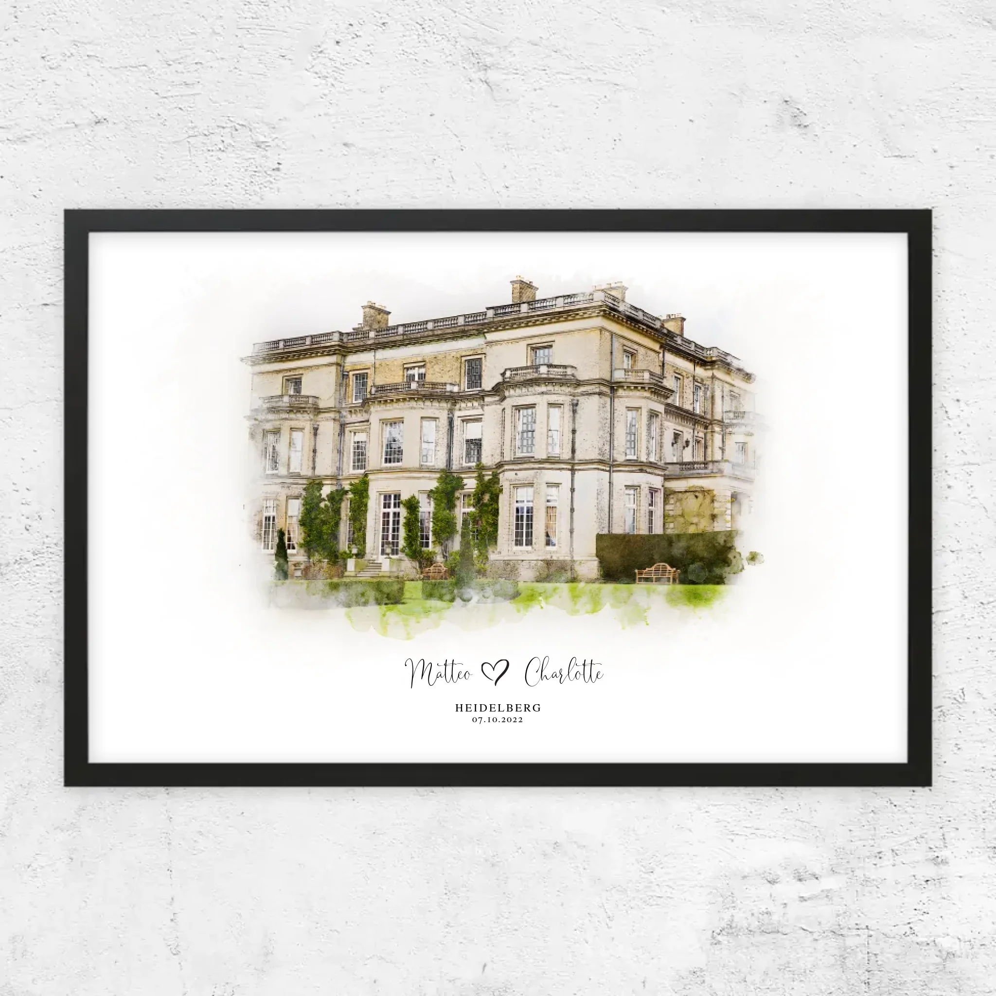 Personalisiertes Poster – Hochzeitsort-Skizze