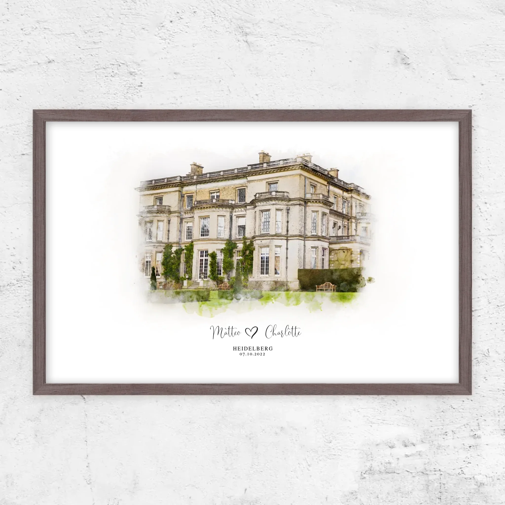 Personalisiertes Poster – Hochzeitsort-Skizze