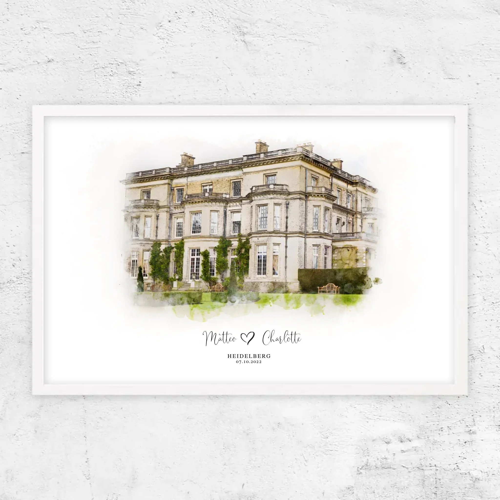 Personalisiertes Poster – Hochzeitsort-Skizze
