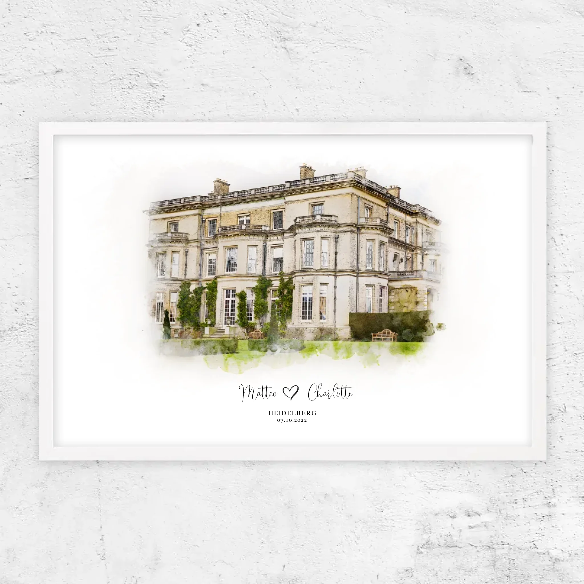 Personalisiertes Poster – Hochzeitsort-Skizze