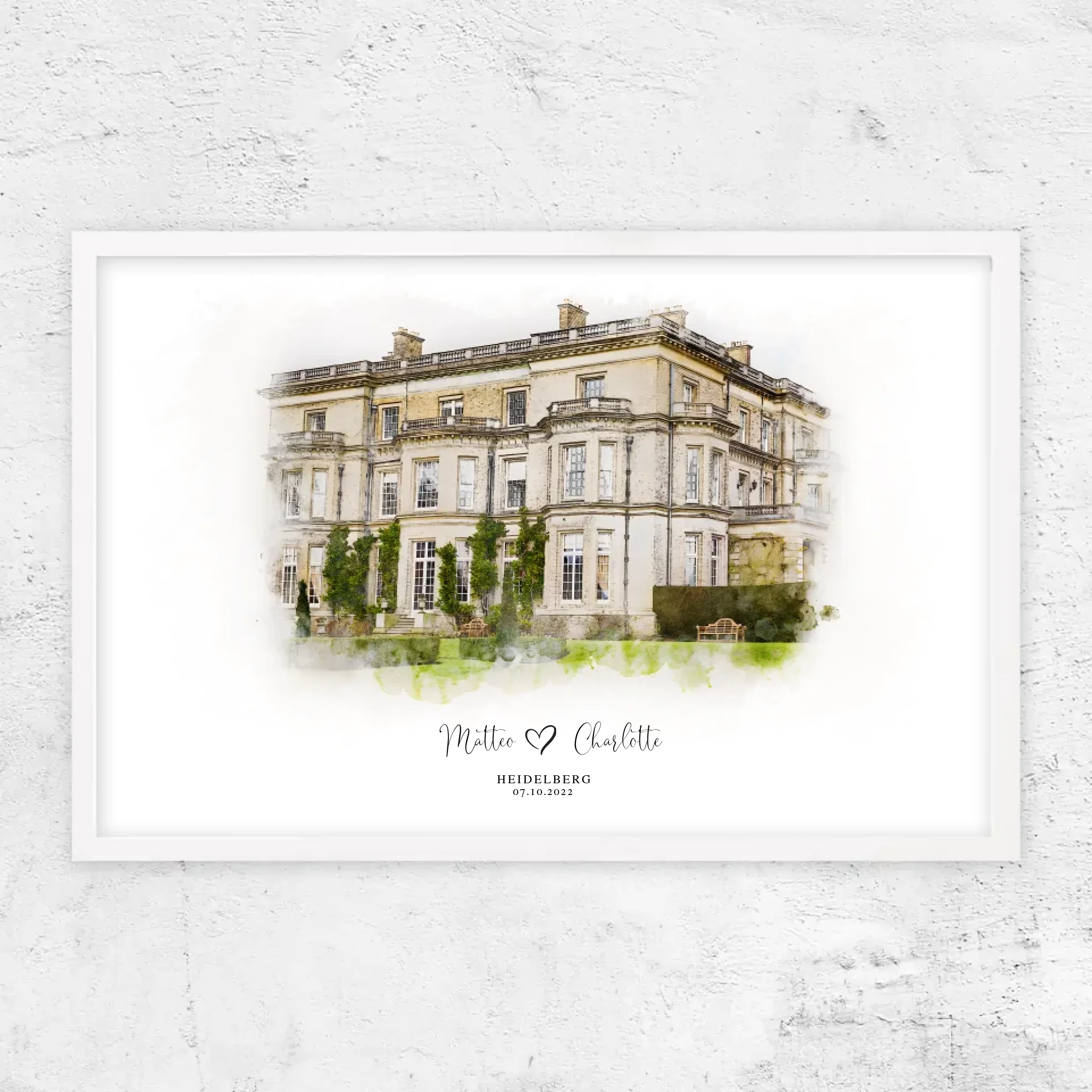 Personalisiertes Poster – Hochzeitsort-Skizze